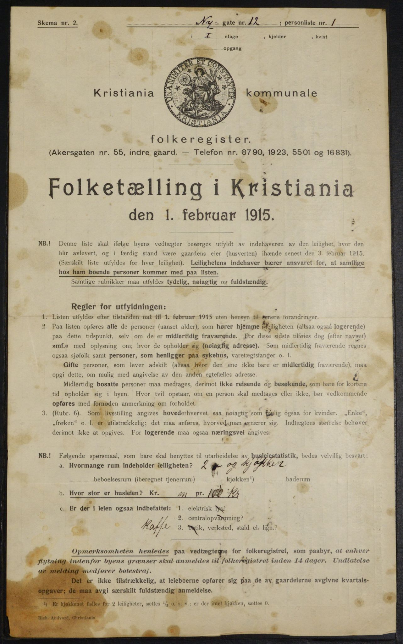 OBA, Municipal Census 1915 for Kristiania, 1915, p. 73395