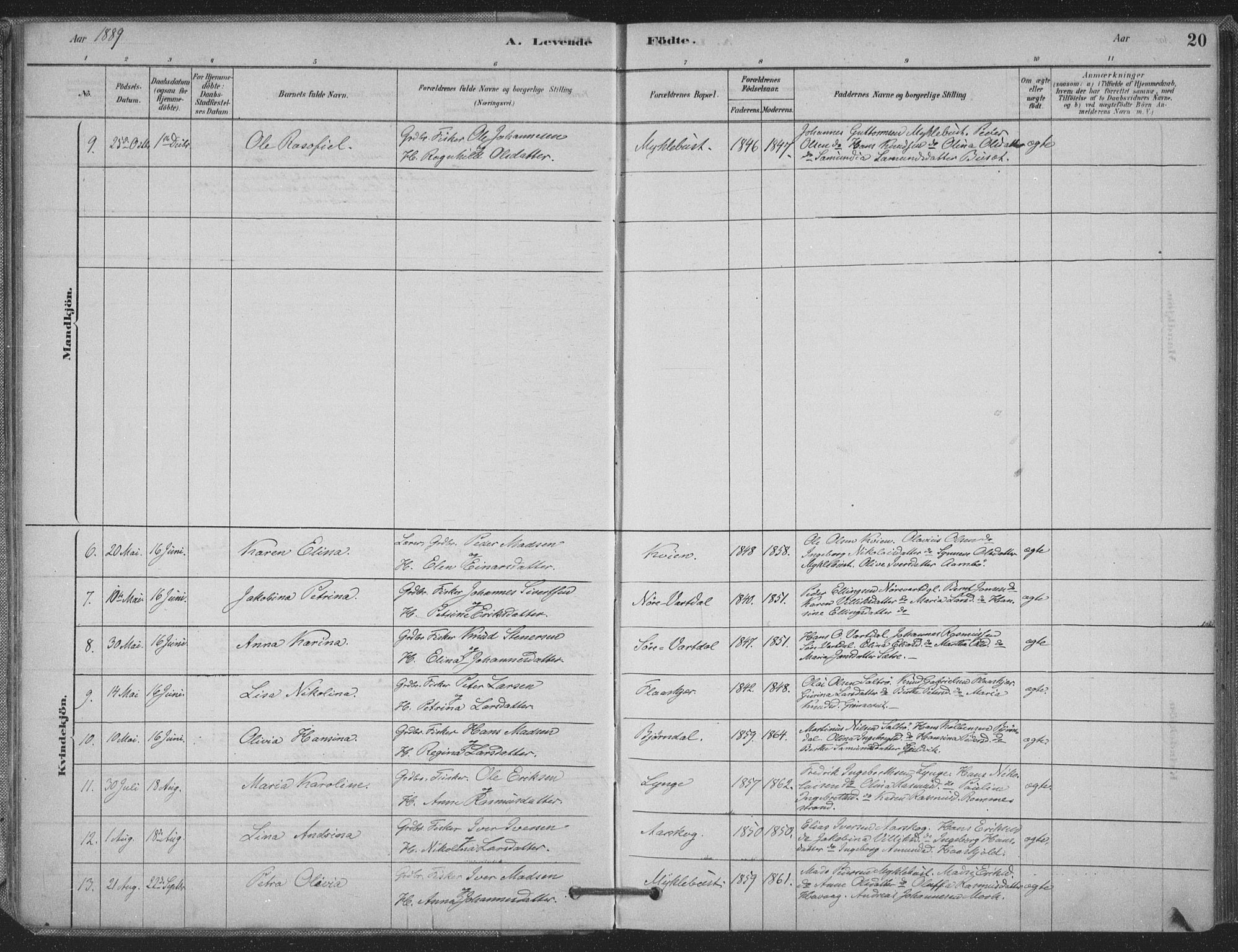 Ministerialprotokoller, klokkerbøker og fødselsregistre - Møre og Romsdal, AV/SAT-A-1454/514/L0199: Parish register (official) no. 514A01, 1878-1912, p. 20