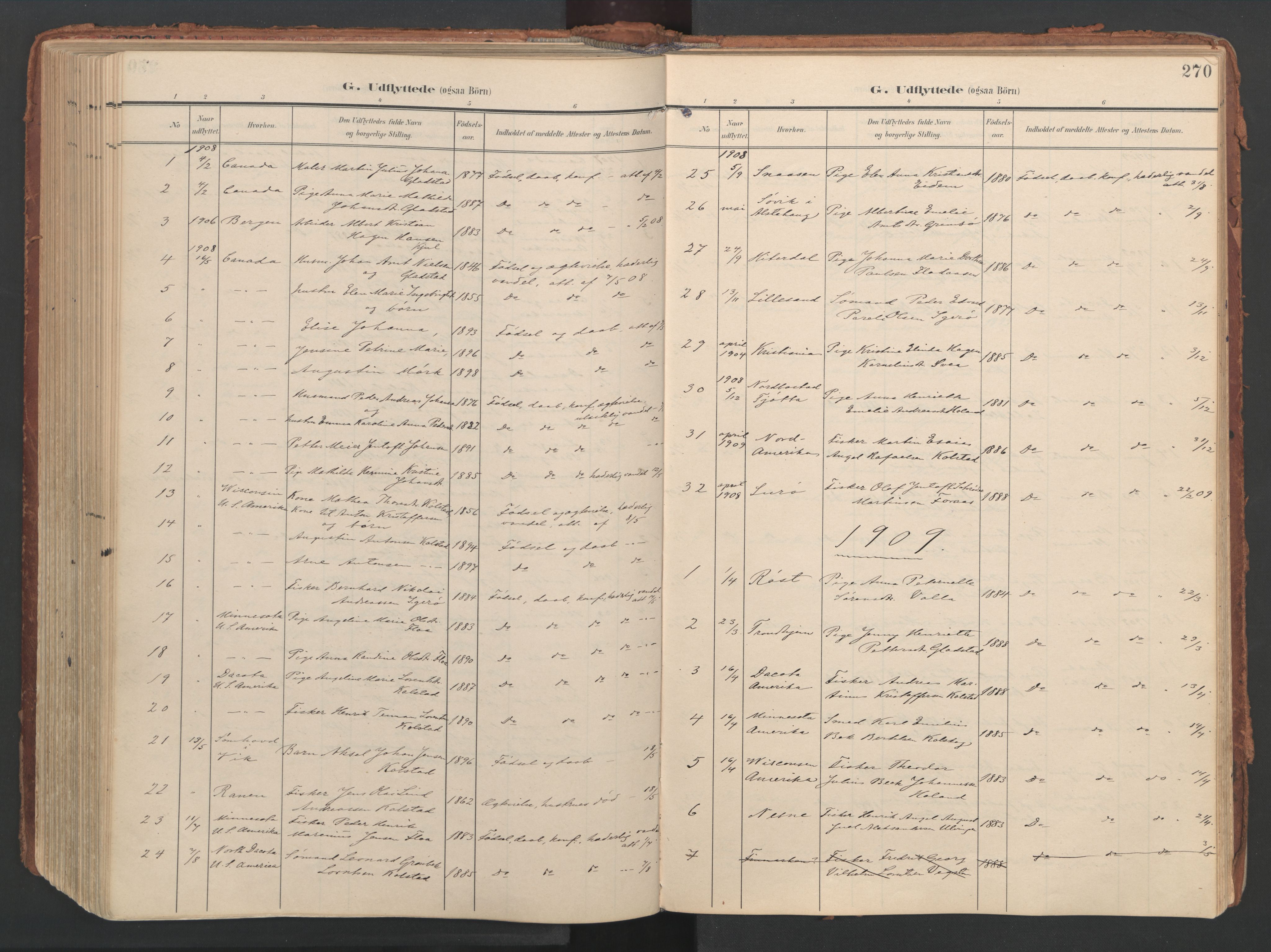 Ministerialprotokoller, klokkerbøker og fødselsregistre - Nordland, SAT/A-1459/816/L0250: Parish register (official) no. 816A16, 1903-1923, p. 270