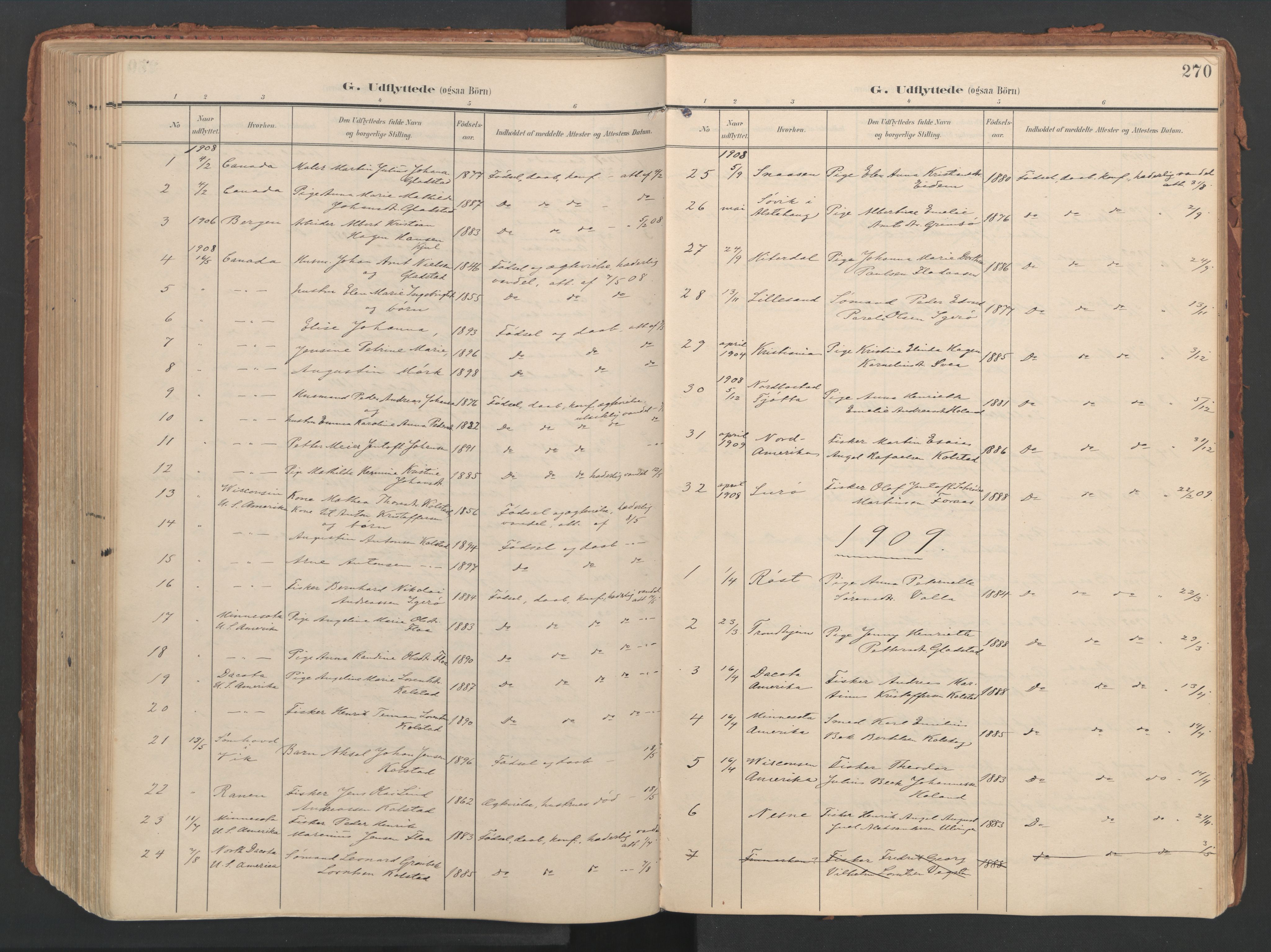 Ministerialprotokoller, klokkerbøker og fødselsregistre - Nordland, AV/SAT-A-1459/816/L0250: Parish register (official) no. 816A16, 1903-1923, p. 270