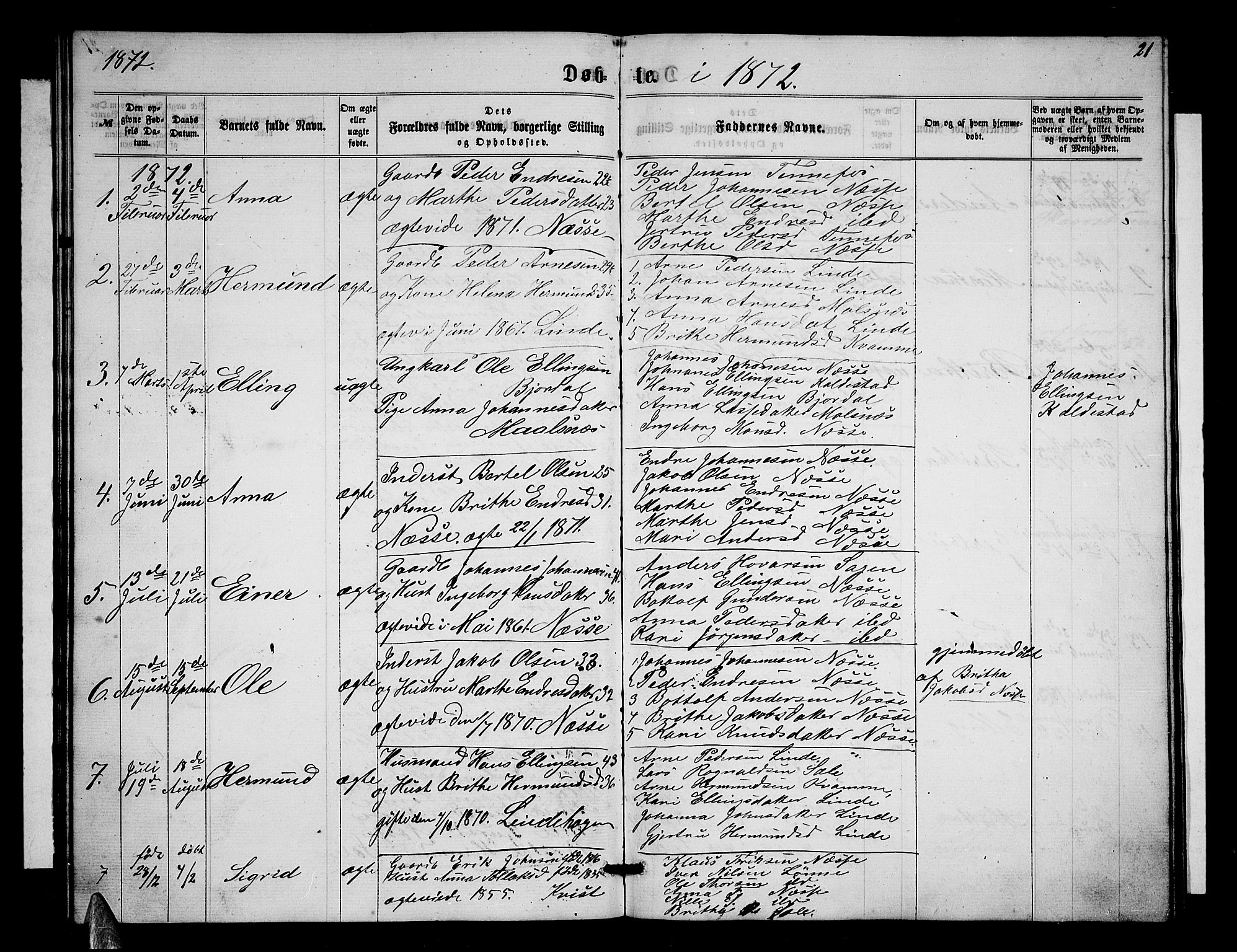 Balestrand sokneprestembete, SAB/A-79601/H/Hab/Habc/L0001: Parish register (copy) no. C 1, 1857-1877, p. 21