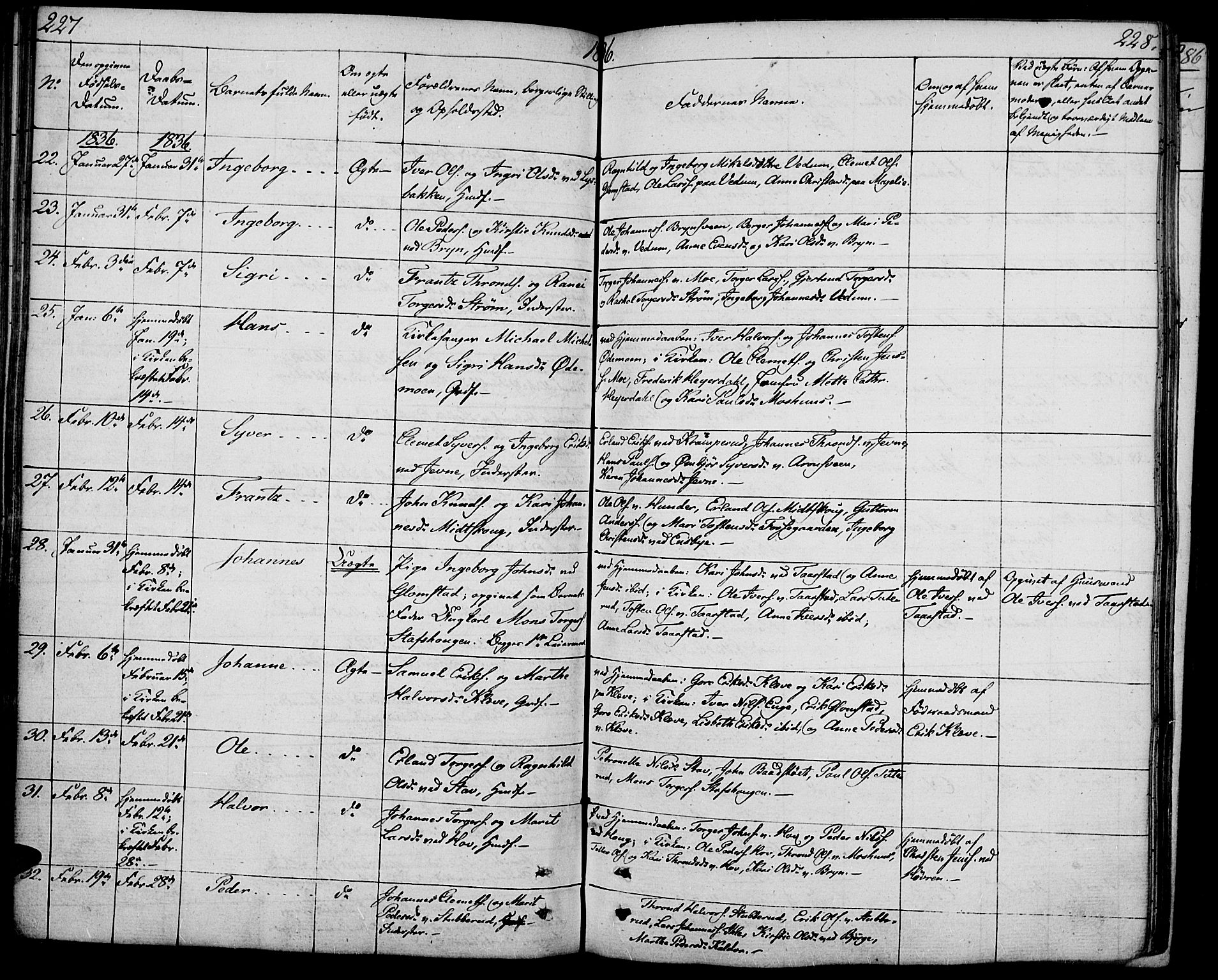 Øyer prestekontor, SAH/PREST-084/H/Ha/Haa/L0004: Parish register (official) no. 4, 1824-1841, p. 227-228