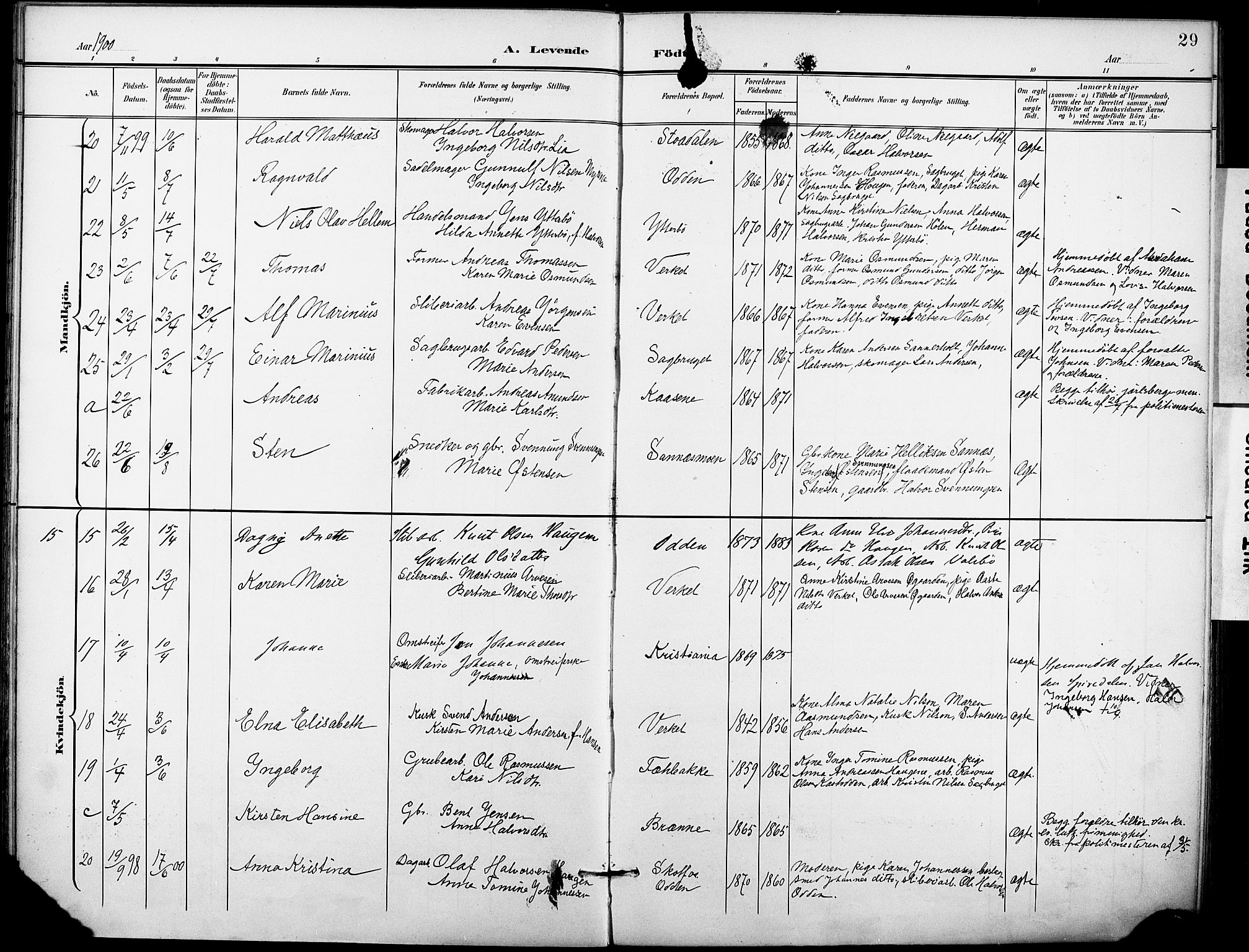 Holla kirkebøker, AV/SAKO-A-272/F/Fa/L0010: Parish register (official) no. 10, 1897-1907, p. 29