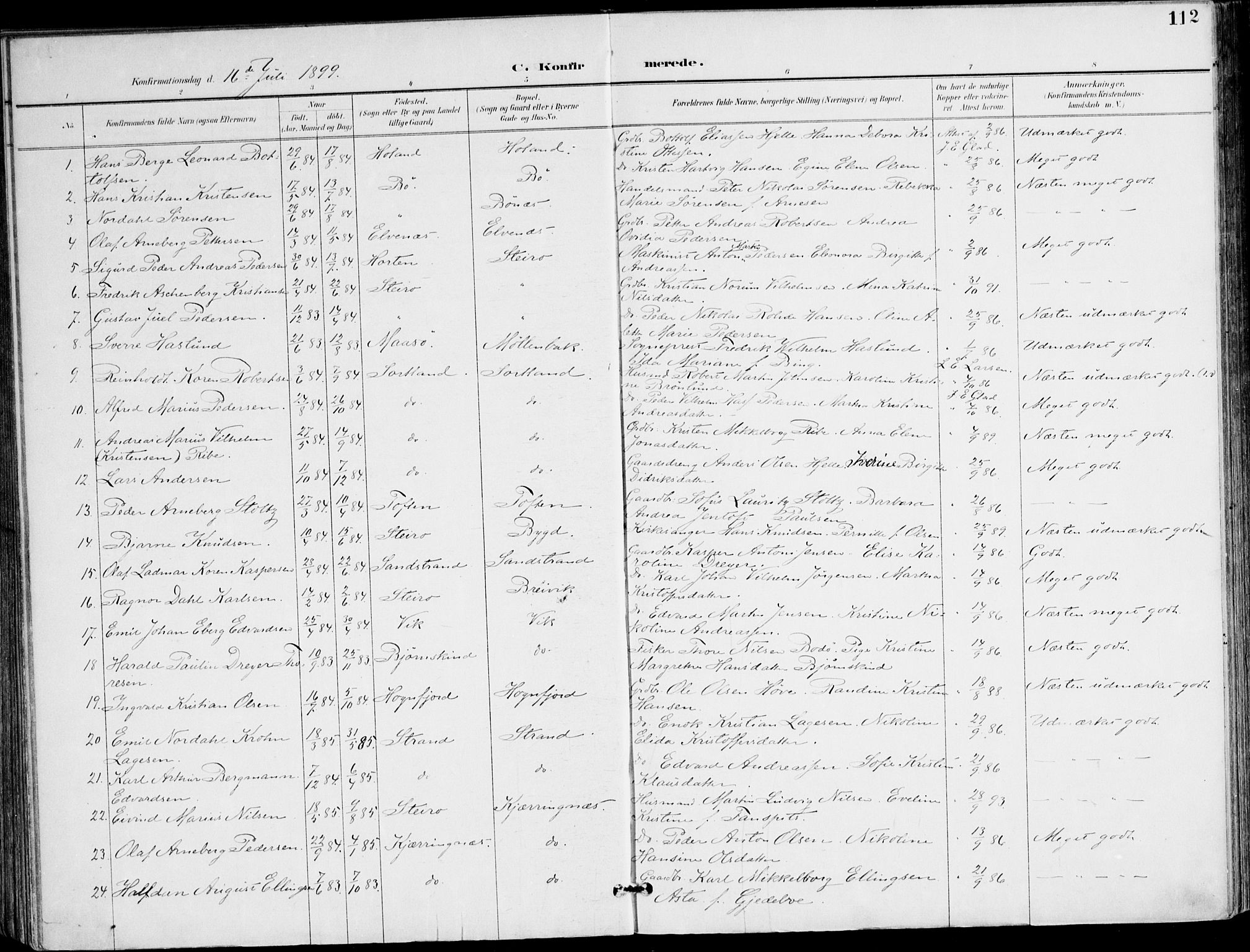 Ministerialprotokoller, klokkerbøker og fødselsregistre - Nordland, AV/SAT-A-1459/895/L1372: Parish register (official) no. 895A07, 1894-1914, p. 112