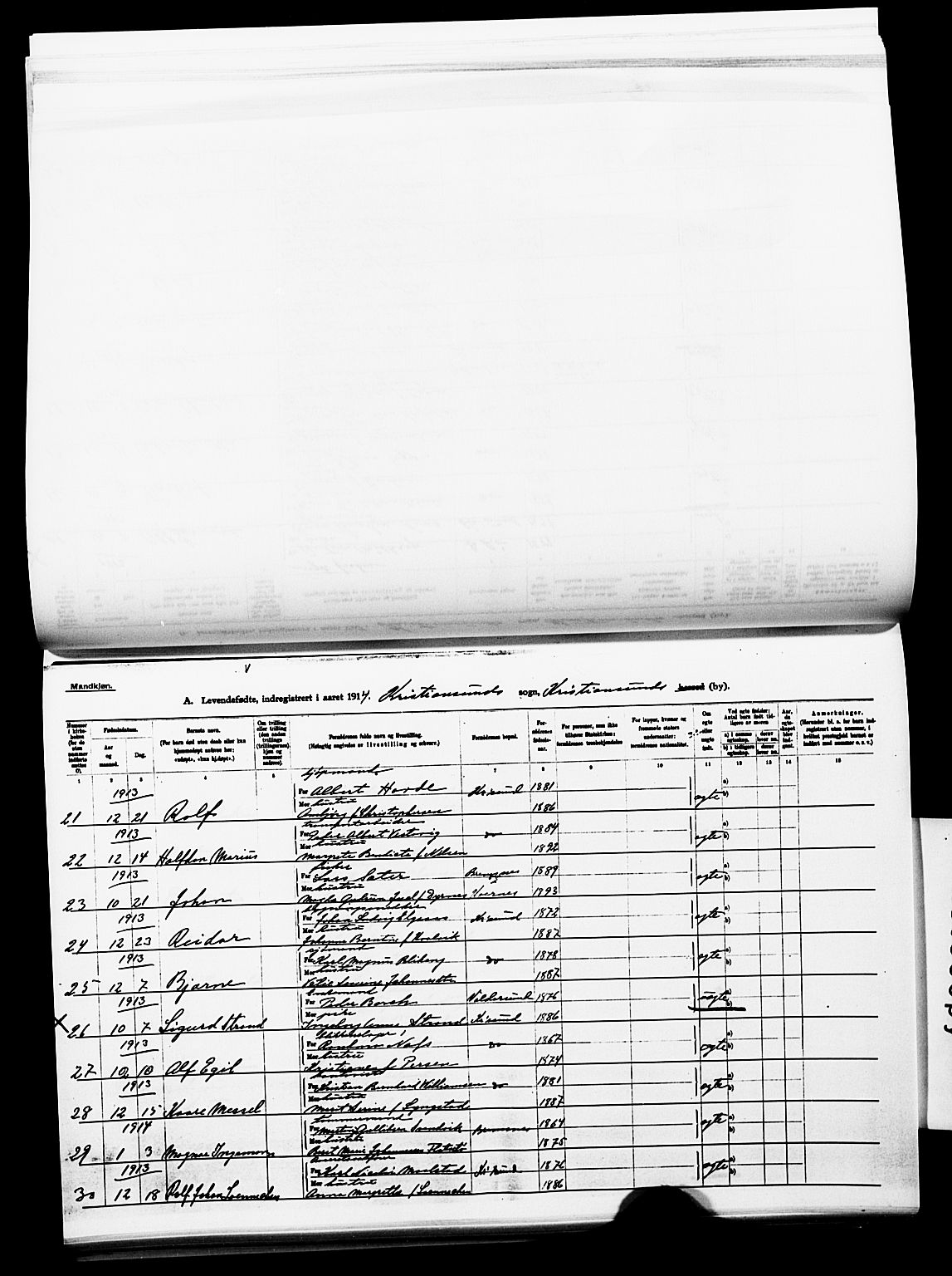 Ministerialprotokoller, klokkerbøker og fødselsregistre - Møre og Romsdal, AV/SAT-A-1454/572/L0861: Parish register (official) no. 572D05, 1913-1920