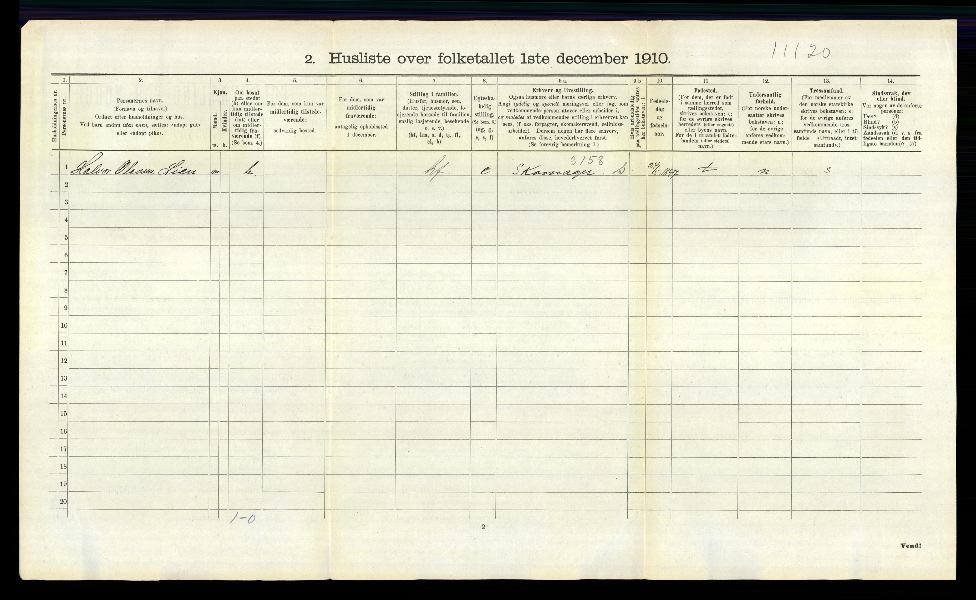 RA, 1910 census for Bø, 1910, p. 826