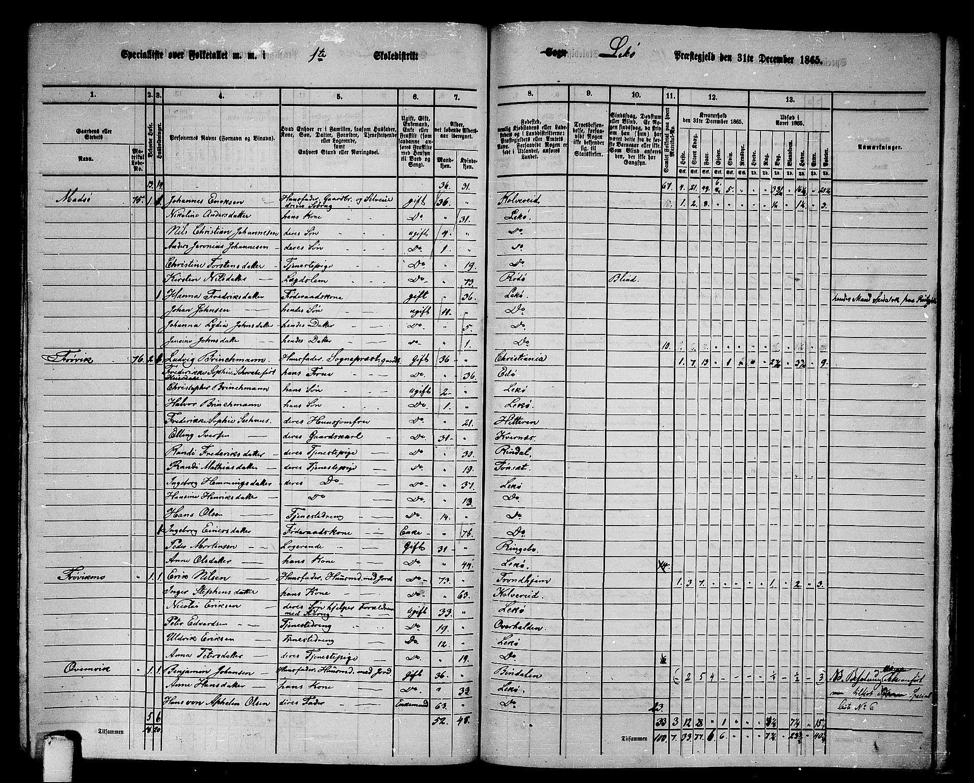 RA, 1865 census for Leka, 1865, p. 46