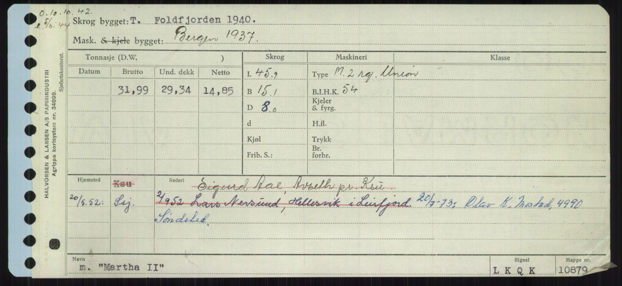 Sjøfartsdirektoratet med forløpere, Skipsmålingen, AV/RA-S-1627/H/Ha/L0003/0002: Fartøy, Hilm-Mar / Fartøy, Kom-Mar, p. 955