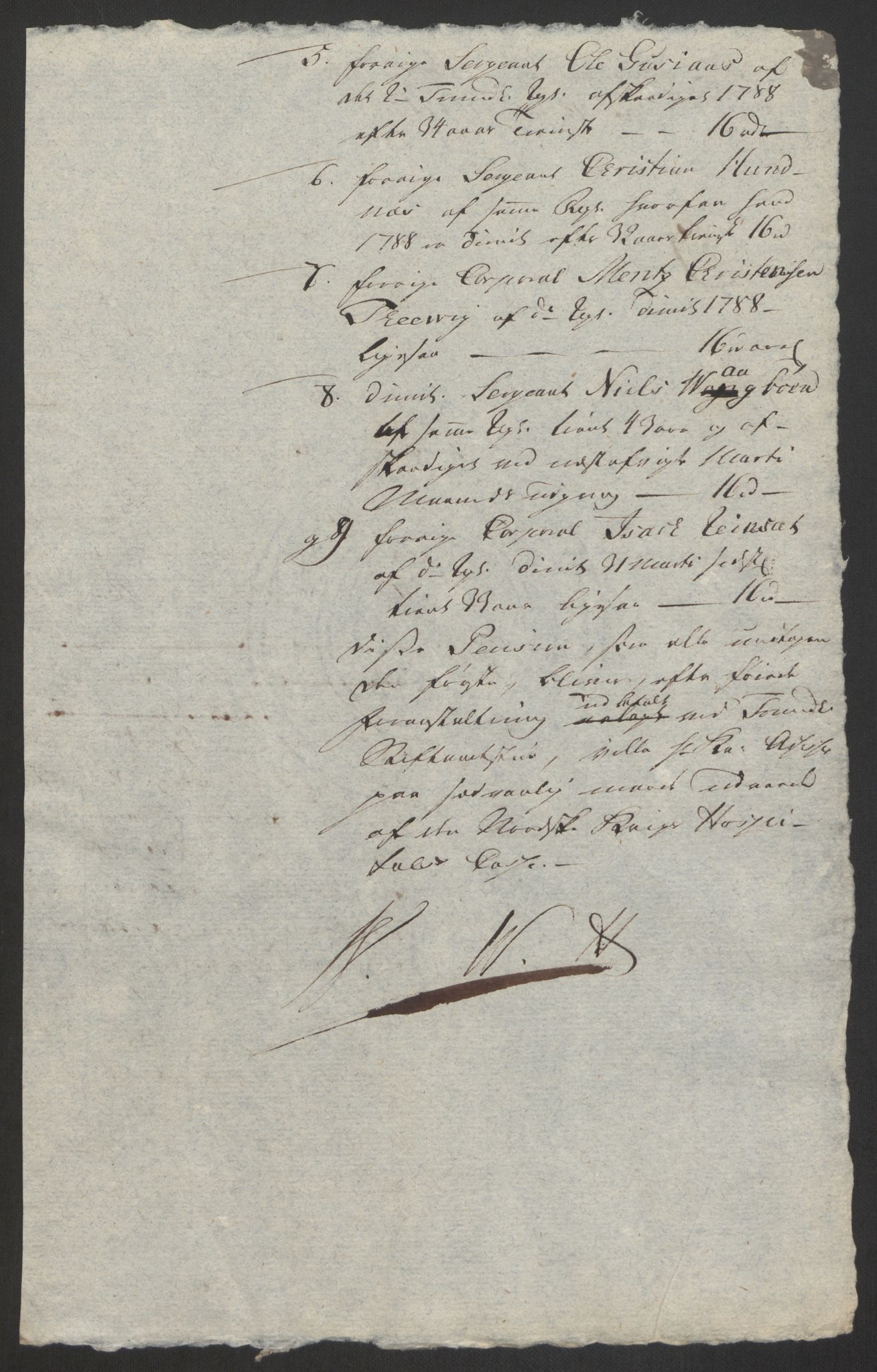 Forsvaret, Den norske kvesthuskasse/krigshospitalkasse, AV/RA-RAFA-1887/F/Fa/L0008: Konsepter, 1790-1793, p. 460