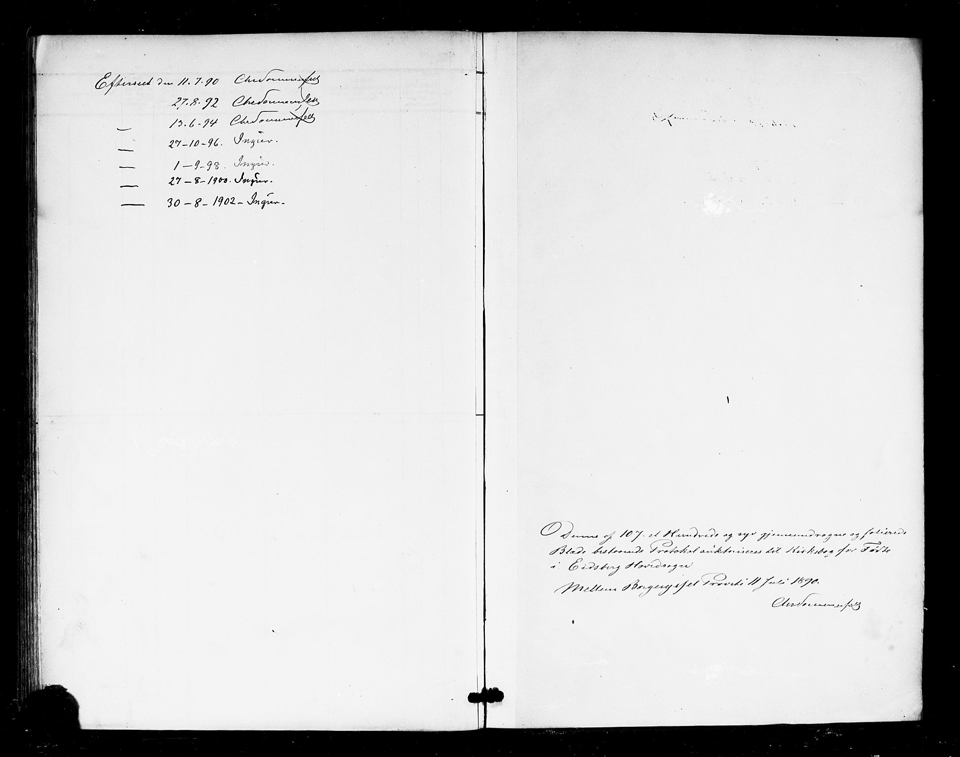 Eidsberg prestekontor Kirkebøker, SAO/A-10905/F/Fa/L0013: Parish register (official) no. I 13, 1890-1901