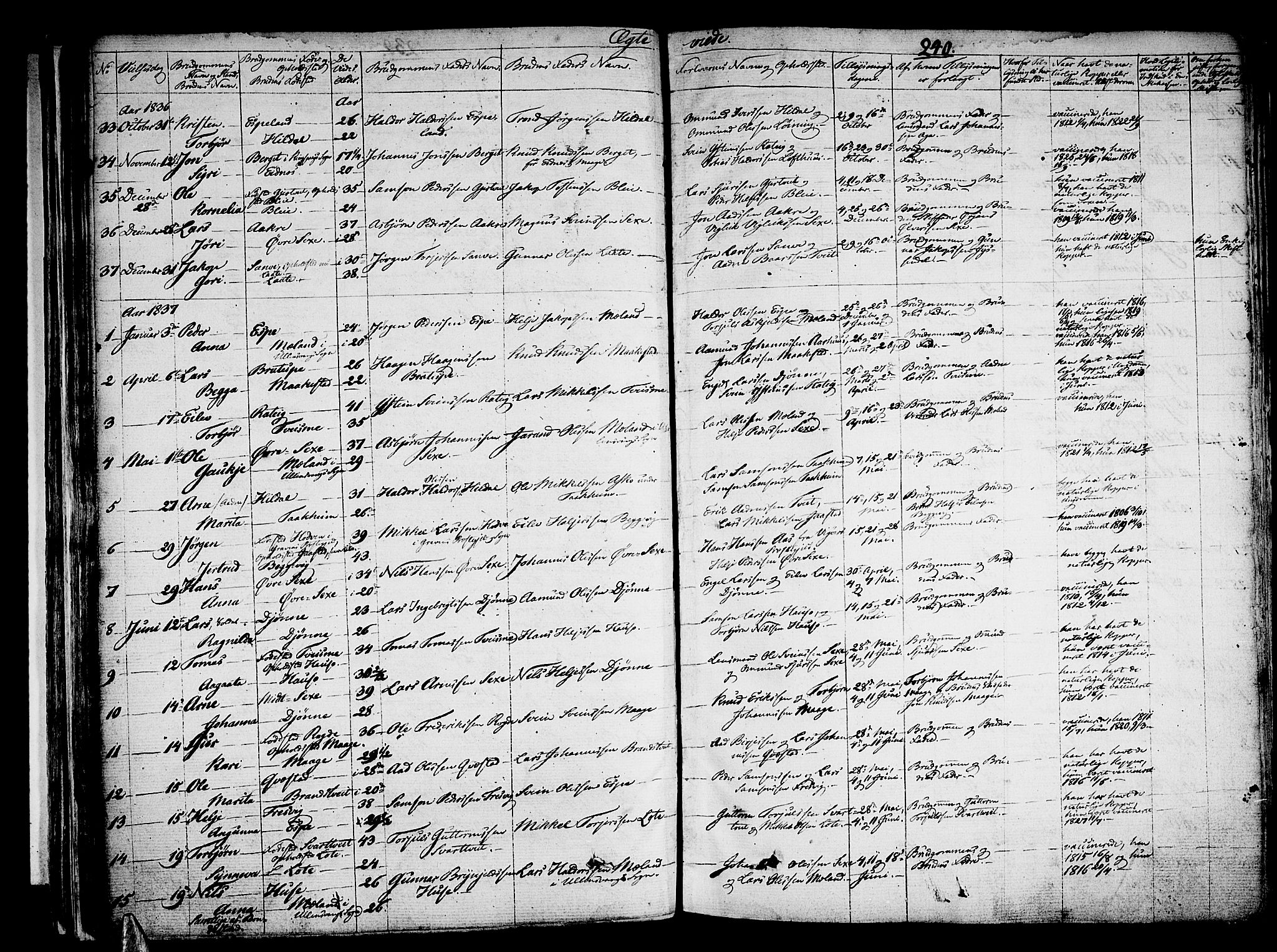 Ullensvang sokneprestembete, SAB/A-78701/H/Haa: Parish register (official) no. A 10, 1825-1853, p. 240