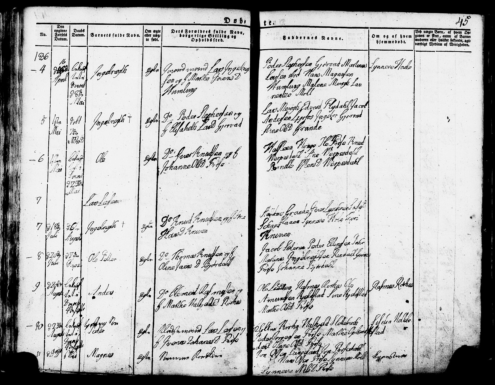 Ministerialprotokoller, klokkerbøker og fødselsregistre - Møre og Romsdal, AV/SAT-A-1454/517/L0221: Parish register (official) no. 517A01, 1827-1858, p. 45