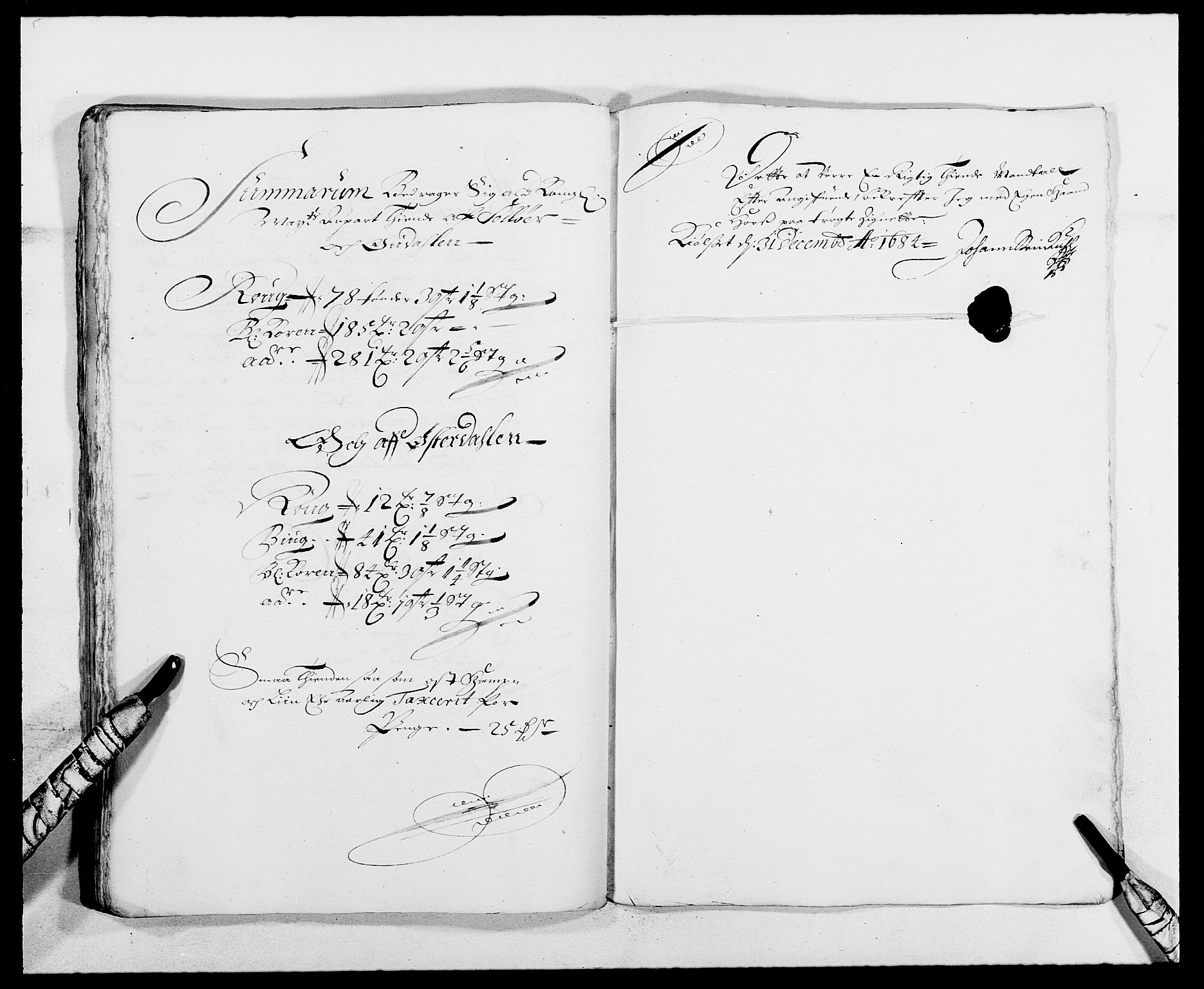 Rentekammeret inntil 1814, Reviderte regnskaper, Fogderegnskap, AV/RA-EA-4092/R13/L0821: Fogderegnskap Solør, Odal og Østerdal, 1684, p. 191