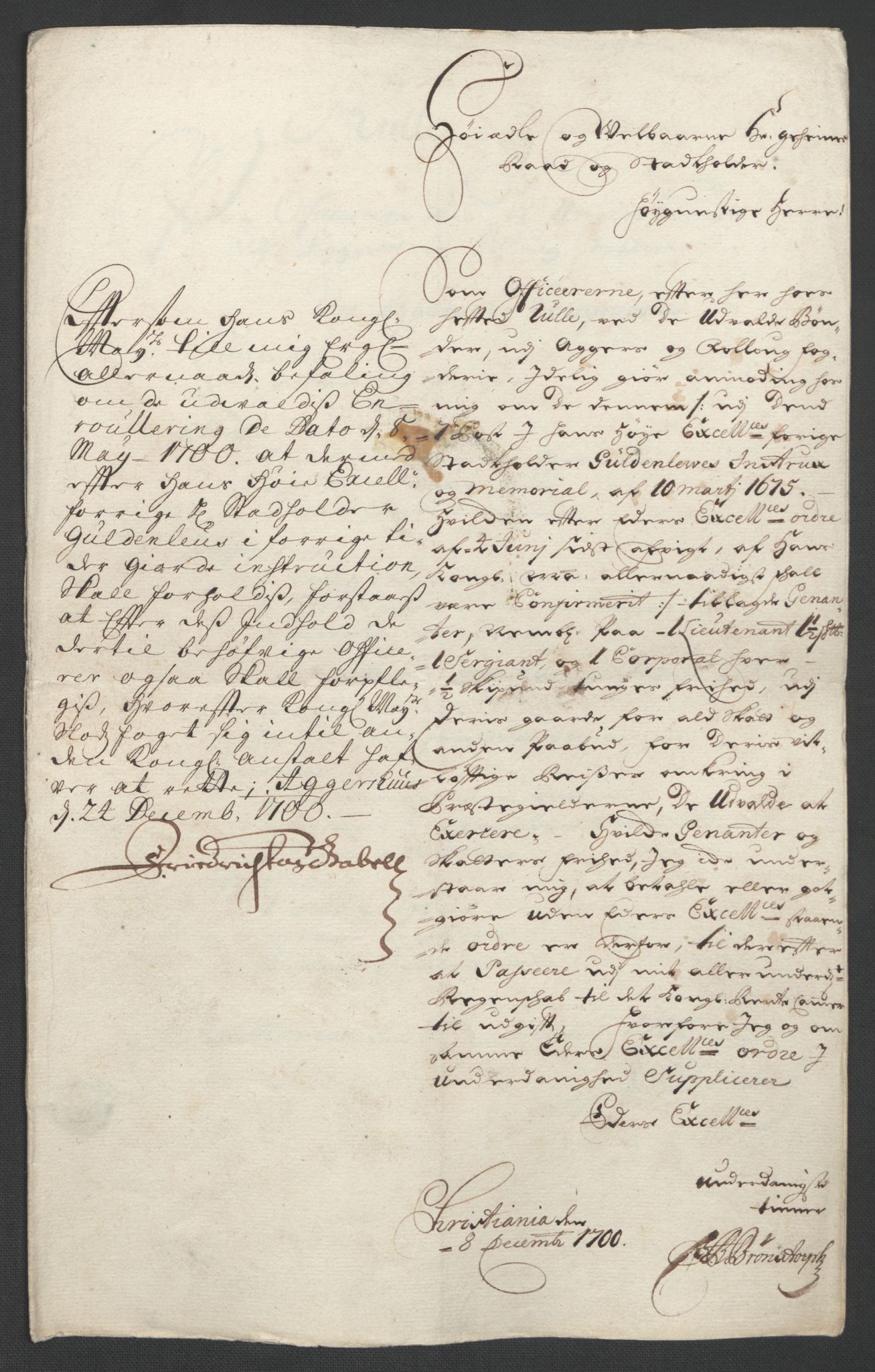 Rentekammeret inntil 1814, Reviderte regnskaper, Fogderegnskap, AV/RA-EA-4092/R10/L0443: Fogderegnskap Aker og Follo, 1700, p. 275