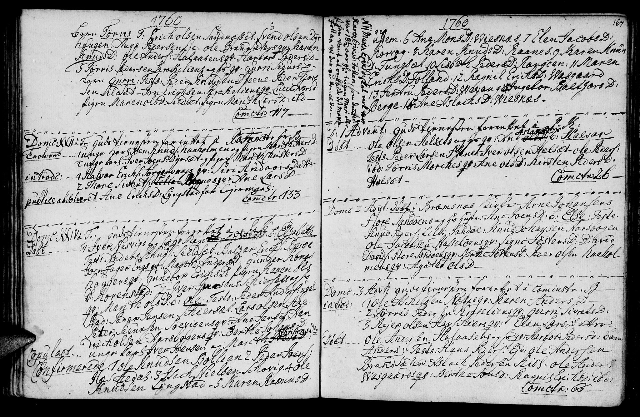 Ministerialprotokoller, klokkerbøker og fødselsregistre - Møre og Romsdal, AV/SAT-A-1454/570/L0828: Parish register (official) no. 570A02, 1750-1789, p. 166-167