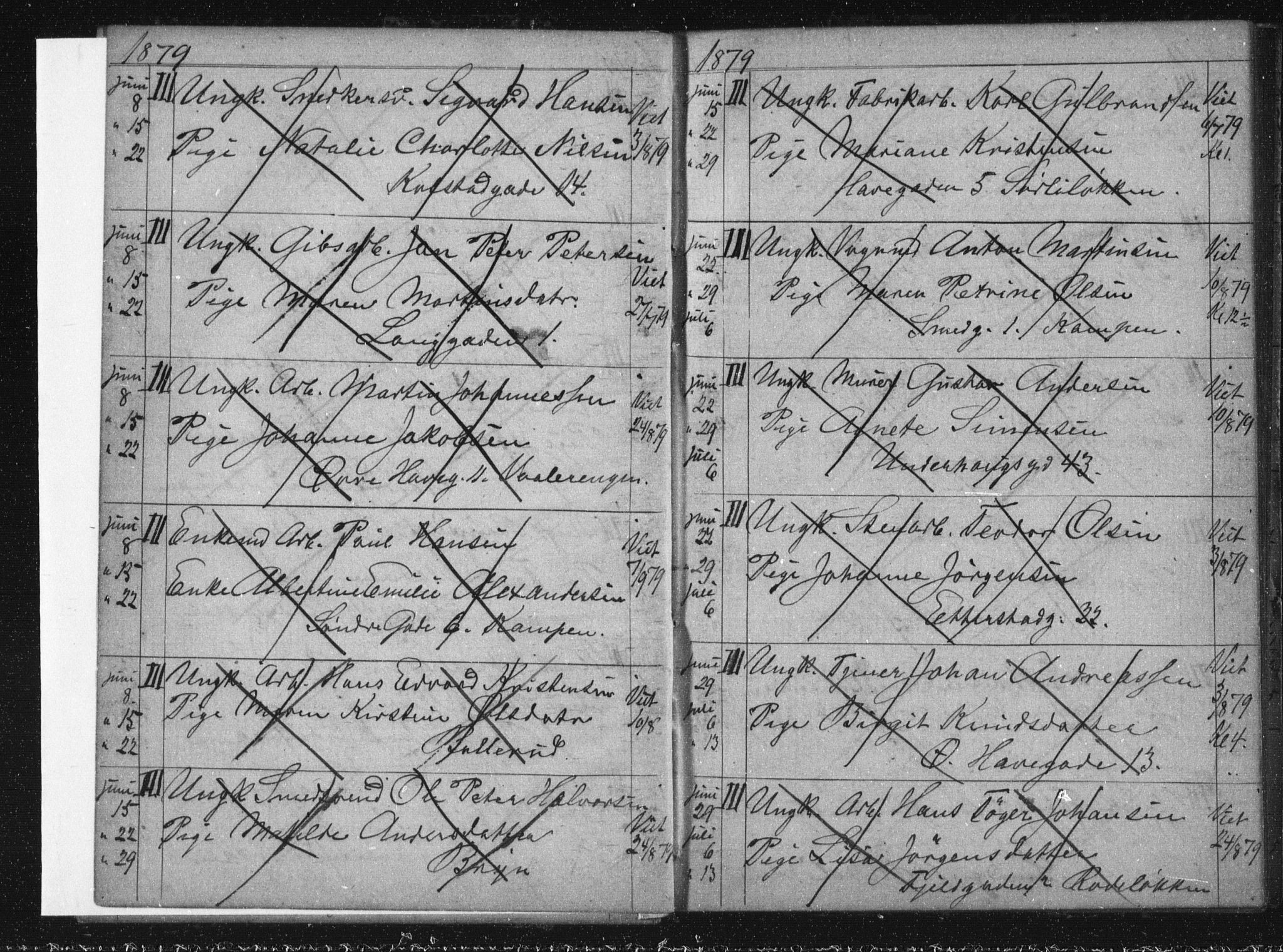 Østre Aker prestekontor Kirkebøker, AV/SAO-A-10840/H/Ha/L0005: Banns register no. I 5, 1879-1899