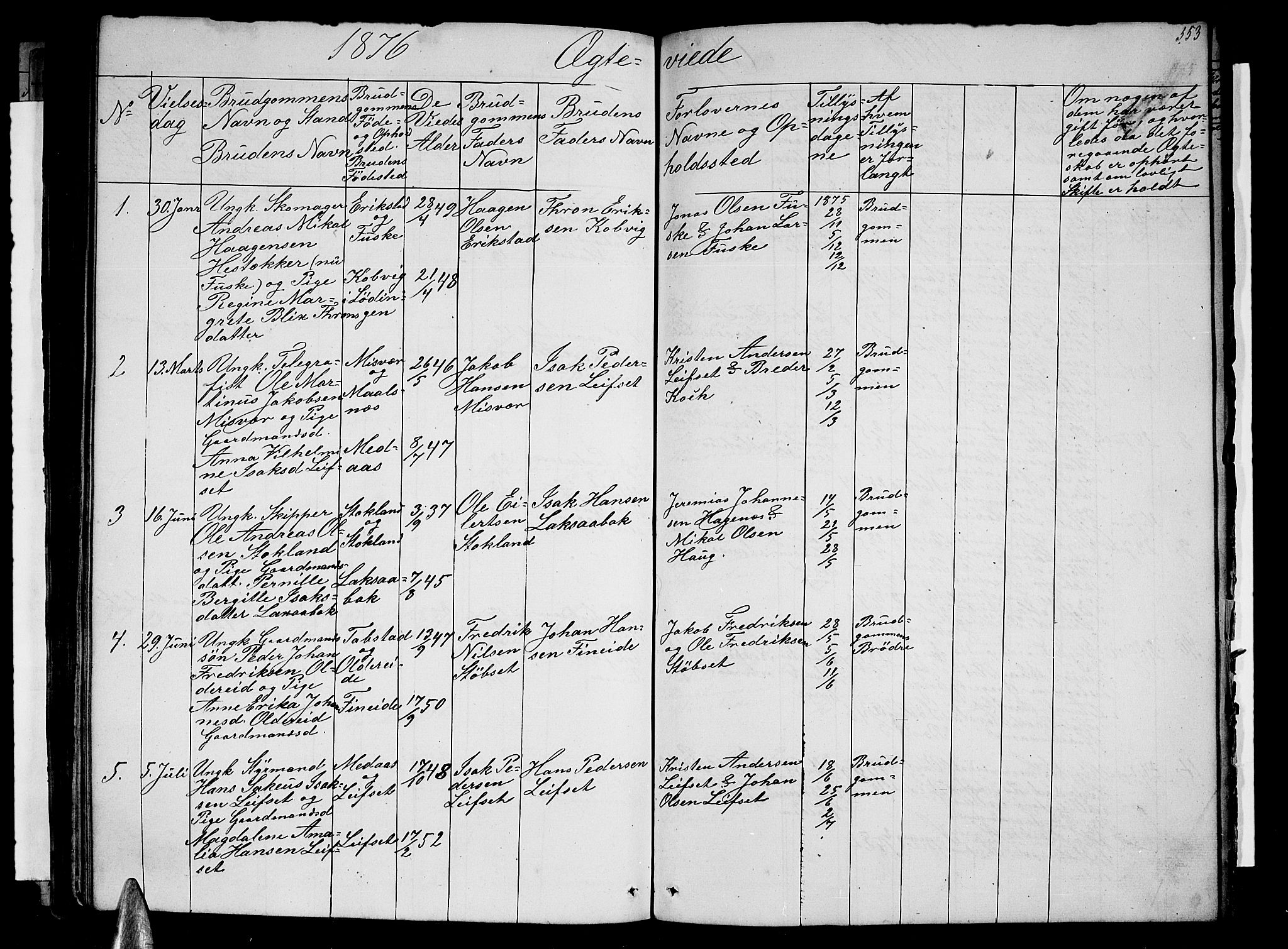 Ministerialprotokoller, klokkerbøker og fødselsregistre - Nordland, AV/SAT-A-1459/852/L0753: Parish register (copy) no. 852C04, 1856-1877, p. 353