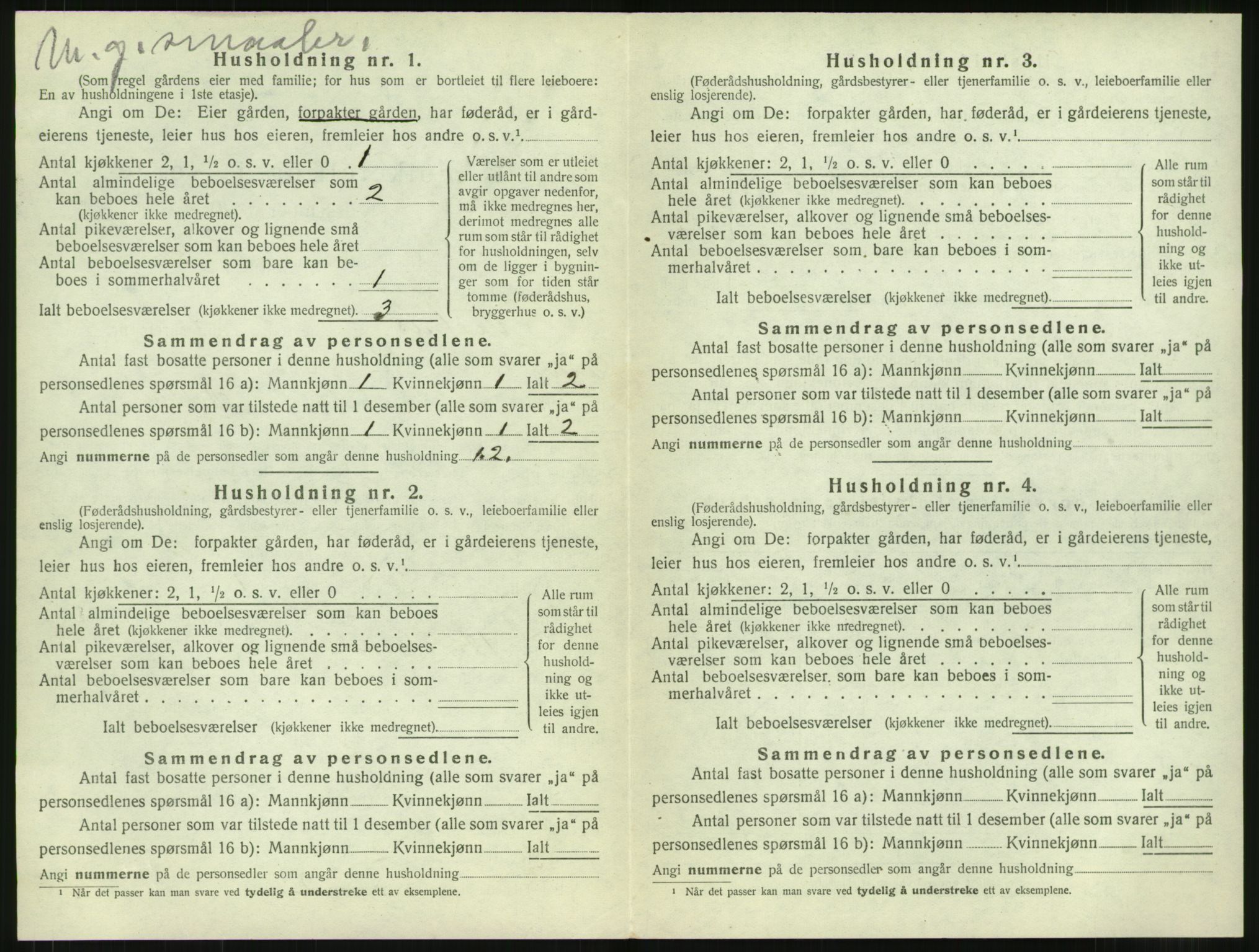 SAT, 1920 census for Vestnes, 1920, p. 946