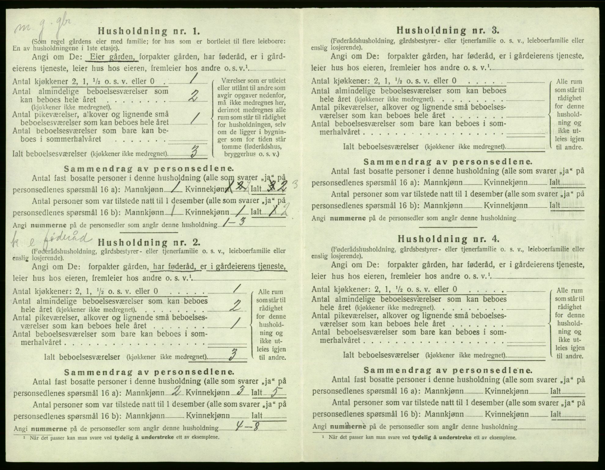 SAB, 1920 census for Stord, 1920, p. 1198