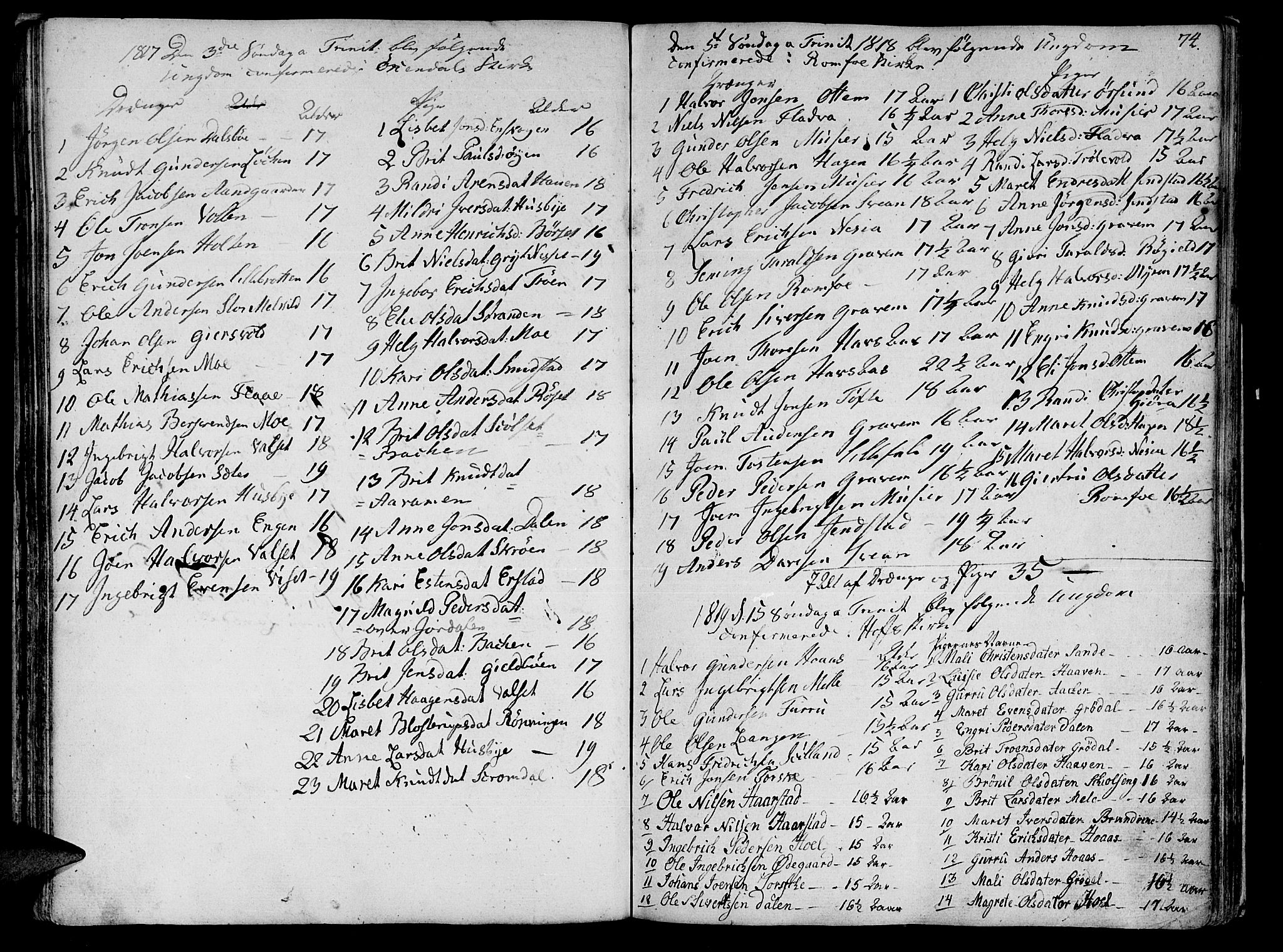 Ministerialprotokoller, klokkerbøker og fødselsregistre - Møre og Romsdal, SAT/A-1454/590/L1008: Parish register (official) no. 590A02, 1794-1820, p. 74