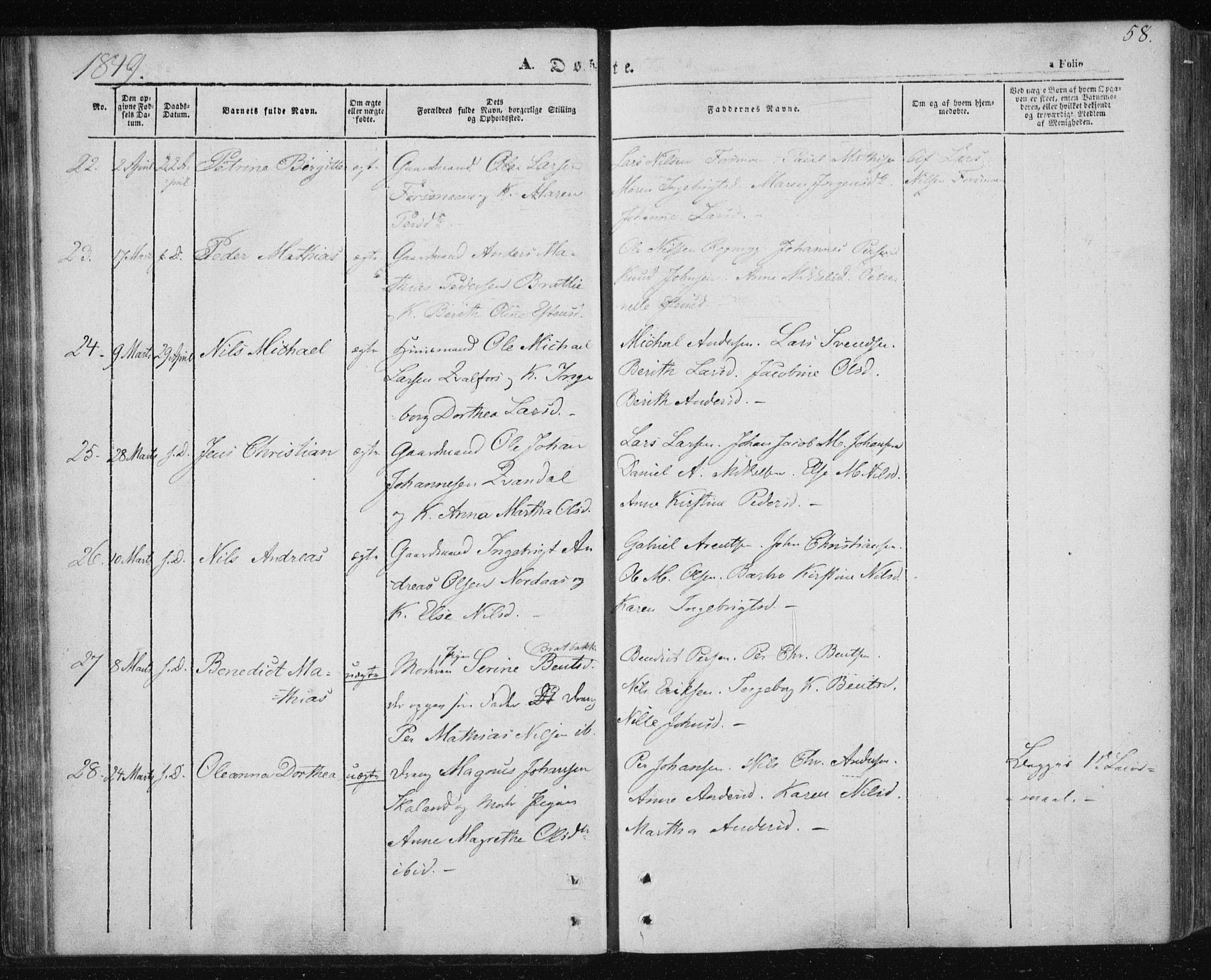 Ministerialprotokoller, klokkerbøker og fødselsregistre - Nordland, AV/SAT-A-1459/820/L0291: Parish register (official) no. 820A12, 1846-1854, p. 58