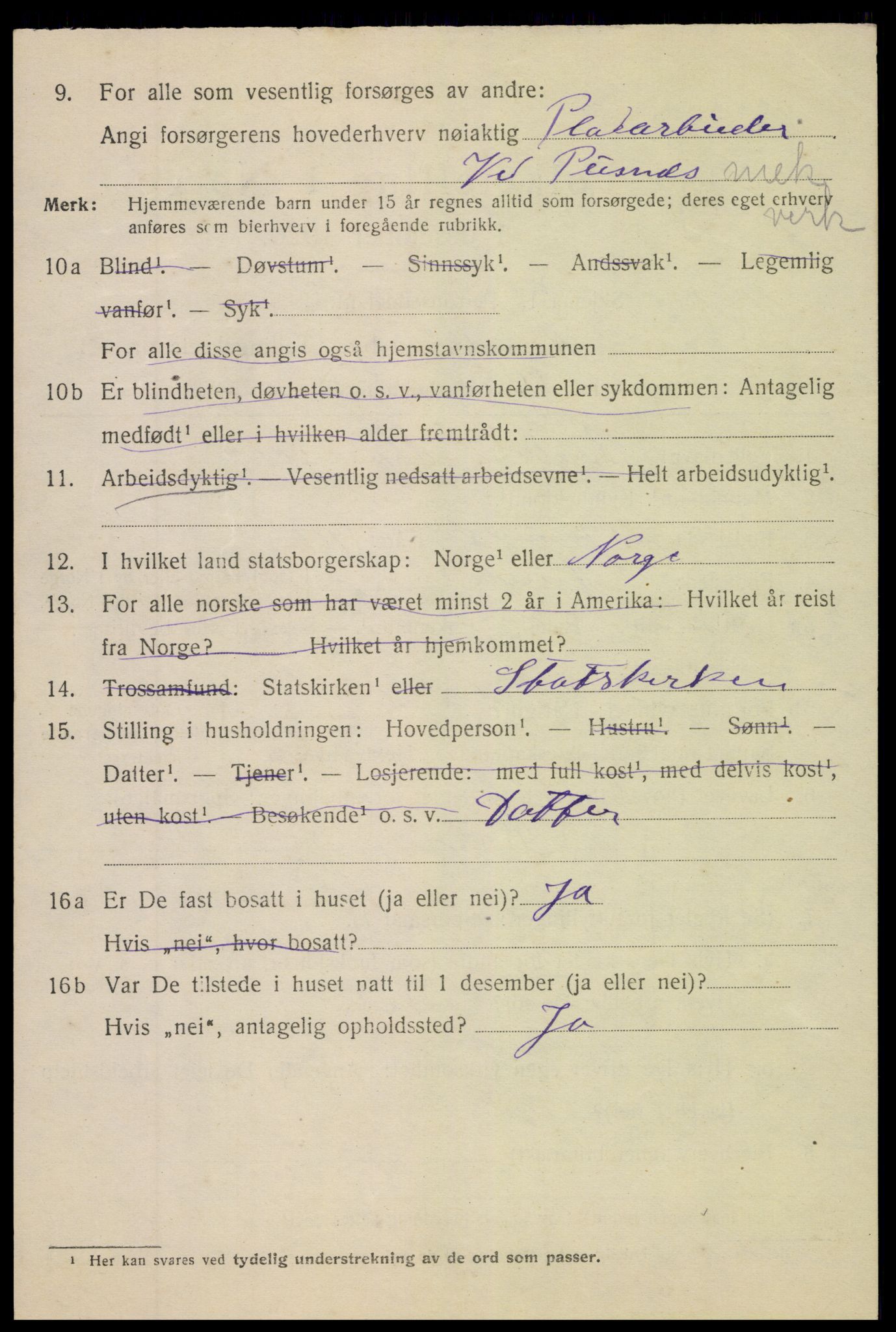 SAK, 1920 census for Arendal, 1920, p. 28113