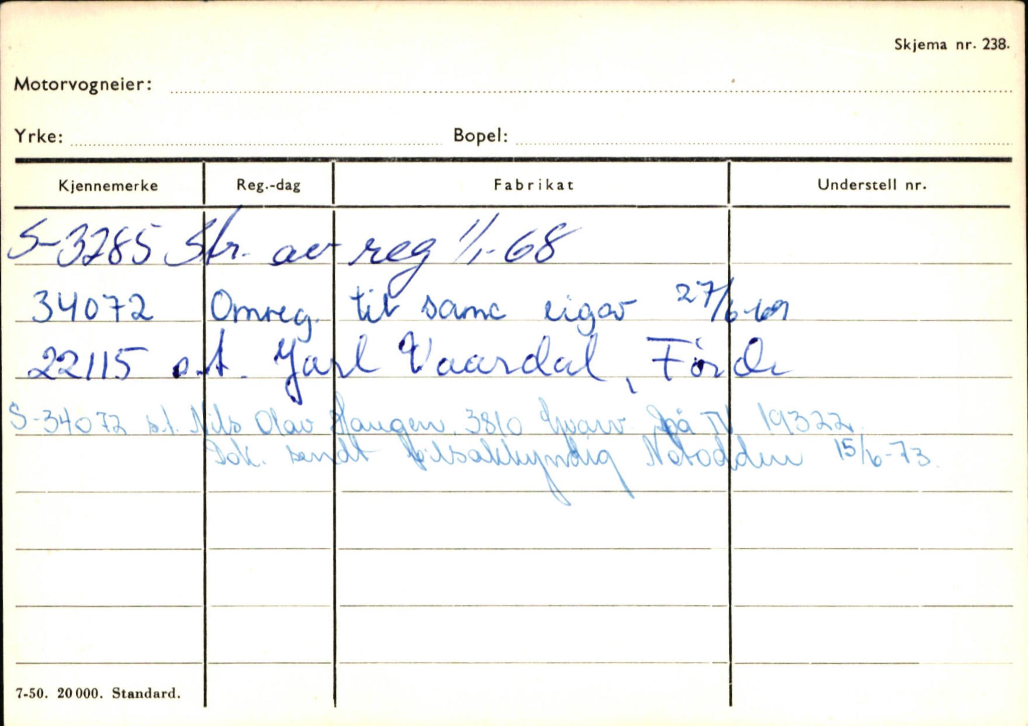 Statens vegvesen, Sogn og Fjordane vegkontor, SAB/A-5301/4/F/L0132: Eigarregister Askvoll A-Å. Balestrand A-Å, 1945-1975, p. 2213