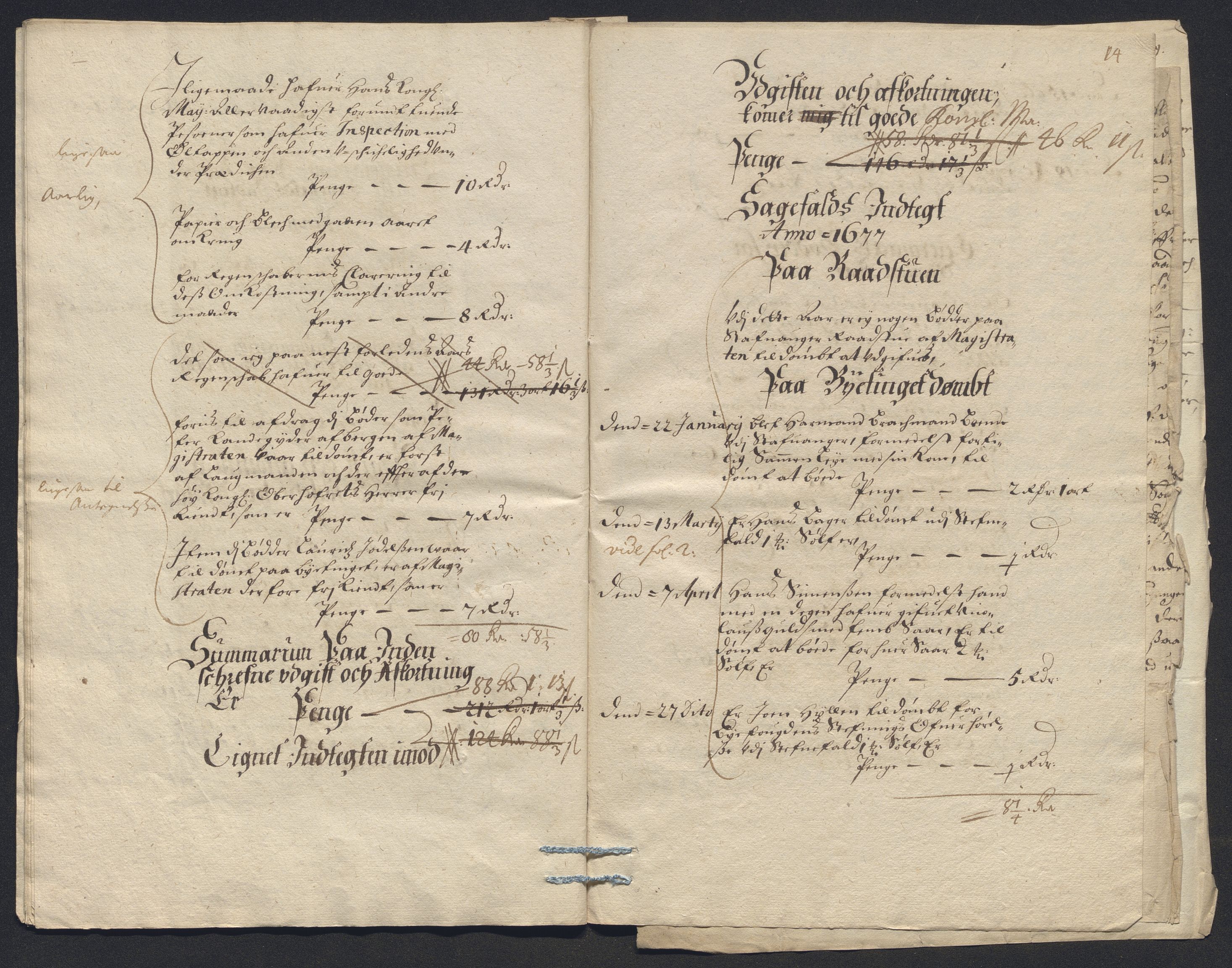 Rentekammeret inntil 1814, Reviderte regnskaper, Byregnskaper, AV/RA-EA-4066/R/Ro/L0316: [O14] Sikt og sakefall, 1662-1693, p. 161