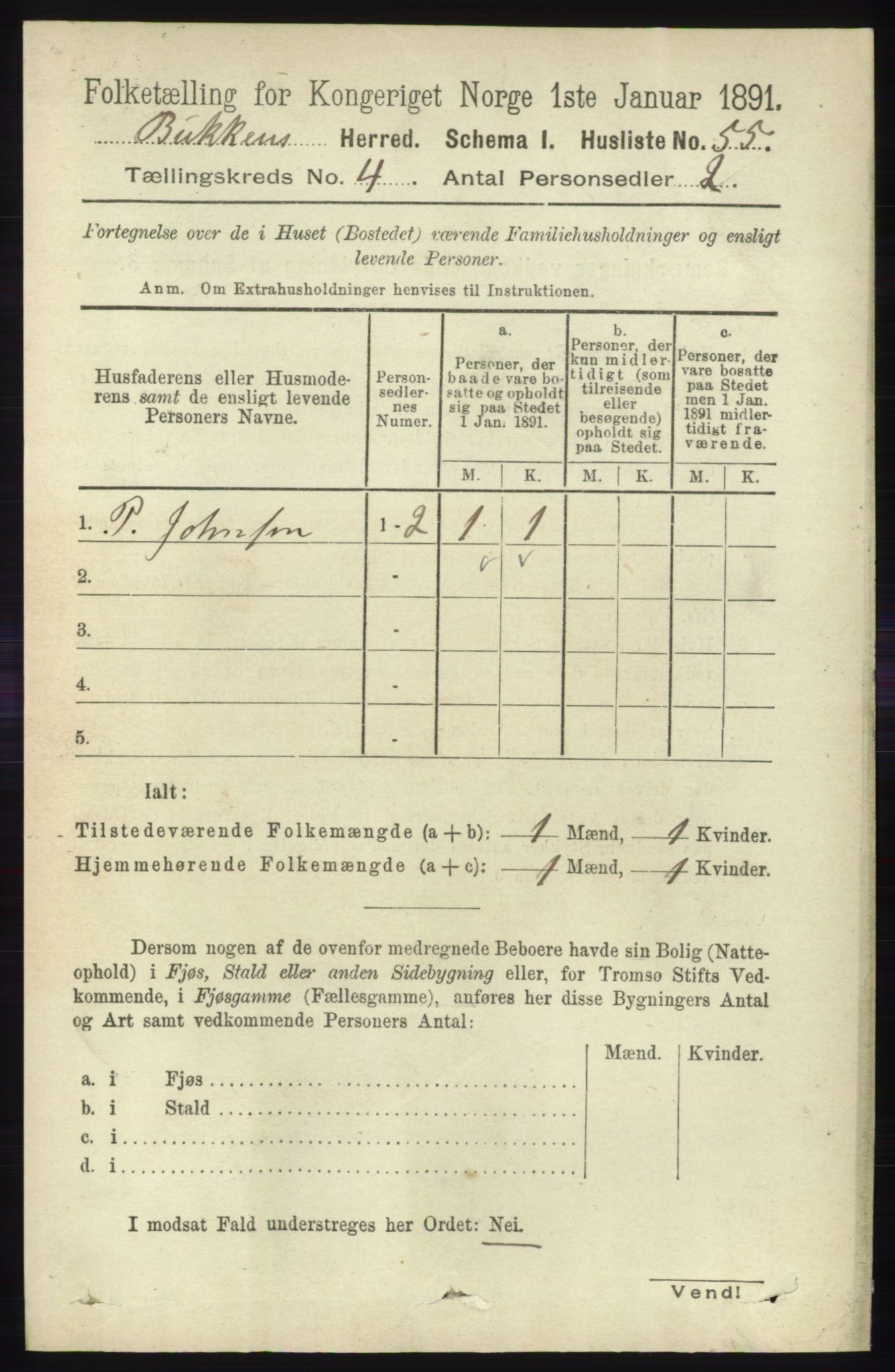 RA, 1891 census for 1145 Bokn, 1891, p. 863