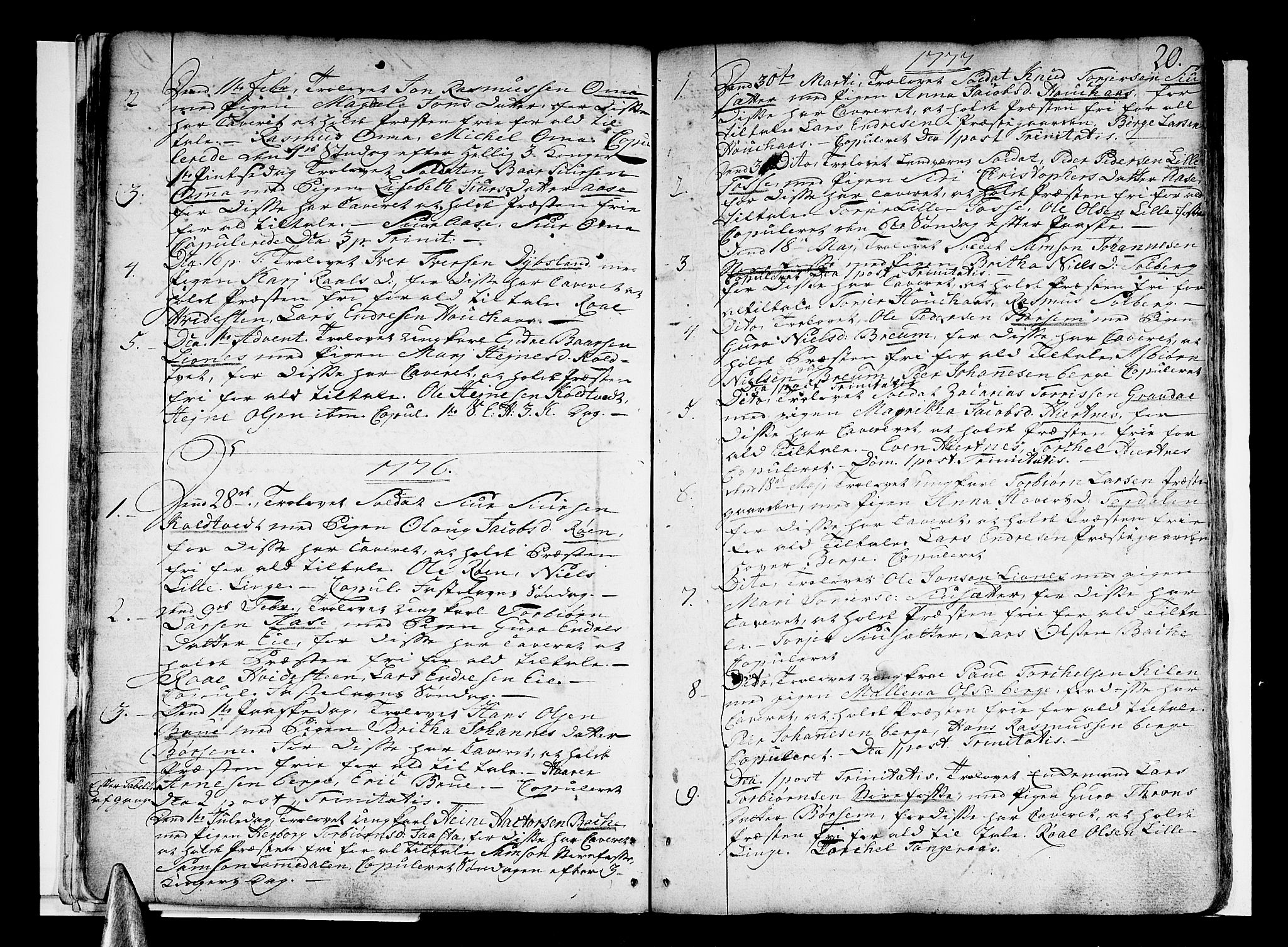 Strandebarm sokneprestembete, AV/SAB-A-78401/H/Haa: Parish register (official) no. A 3 /1, 1750-1787, p. 20