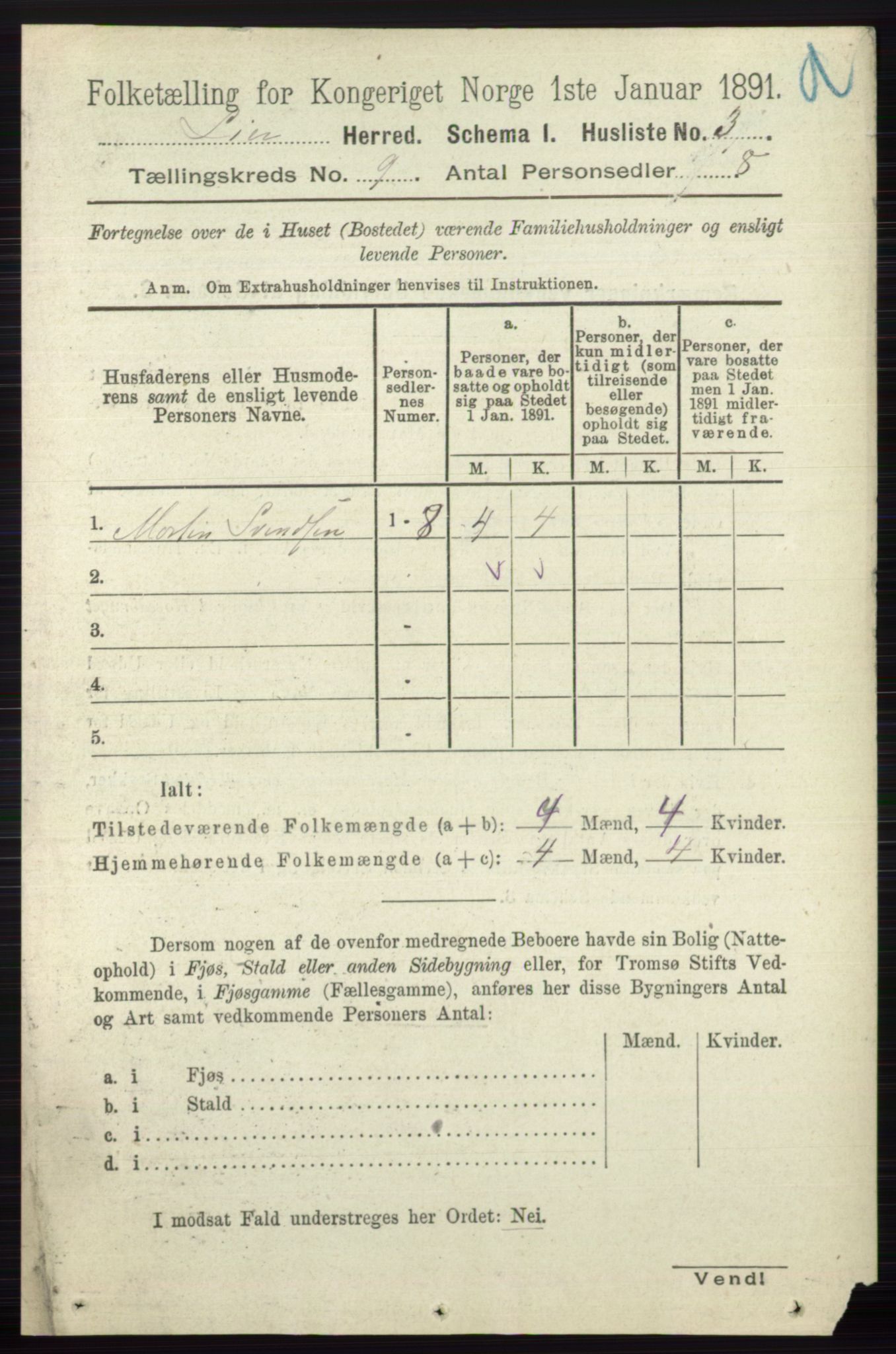 RA, 1891 census for 0626 Lier, 1891, p. 5549