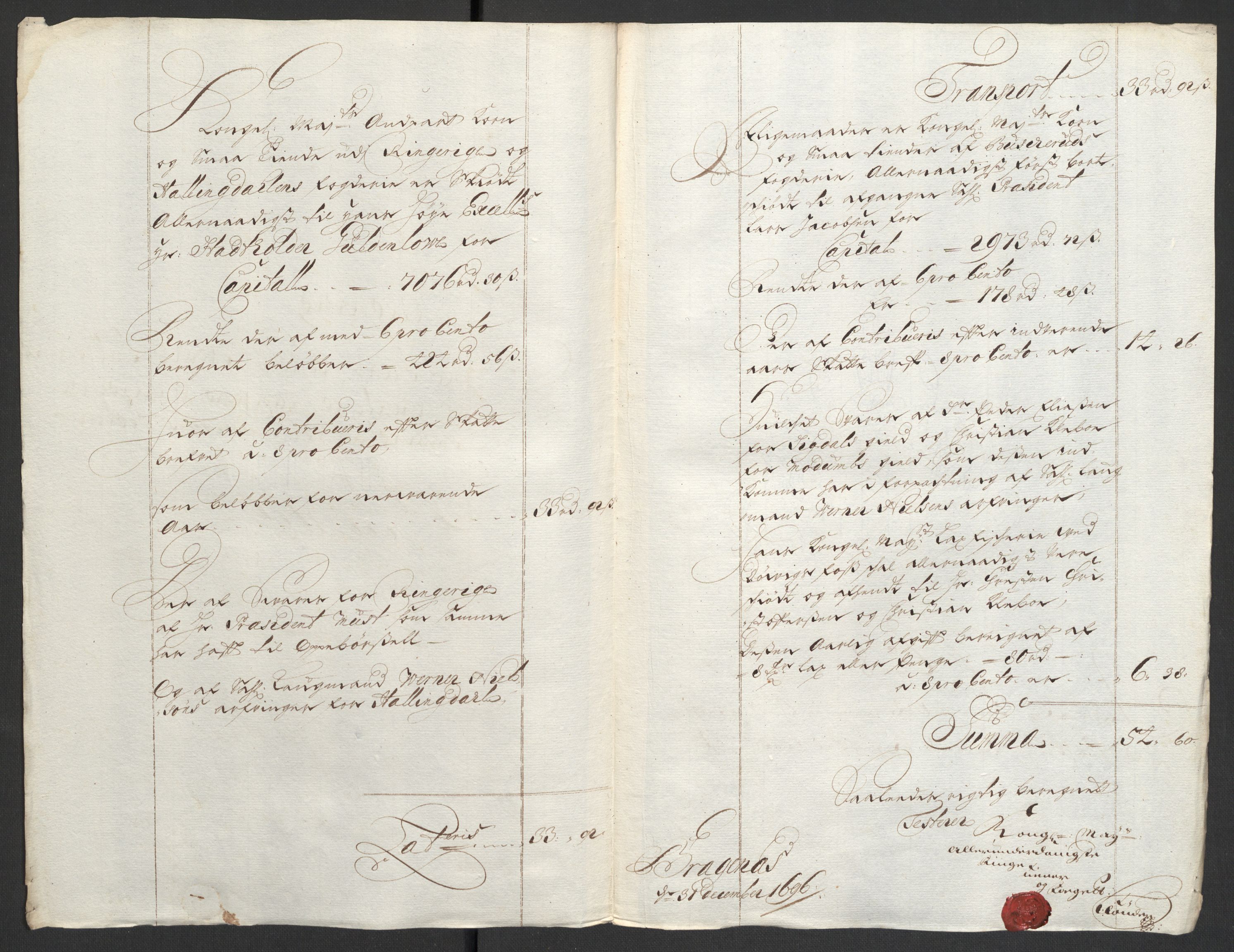 Rentekammeret inntil 1814, Reviderte regnskaper, Fogderegnskap, RA/EA-4092/R22/L1453: Fogderegnskap Ringerike, Hallingdal og Buskerud, 1696, p. 259