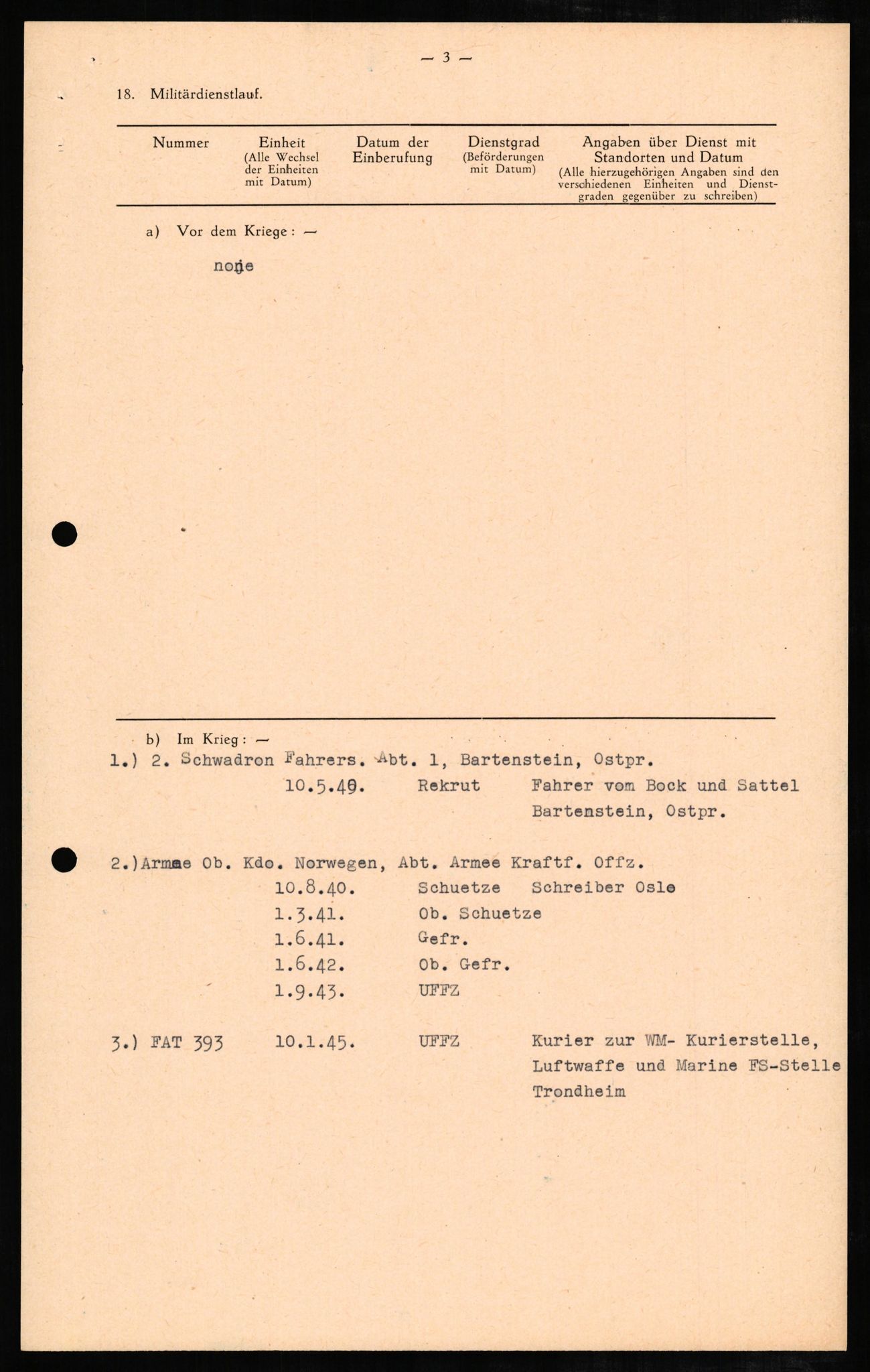 Forsvaret, Forsvarets overkommando II, RA/RAFA-3915/D/Db/L0005: CI Questionaires. Tyske okkupasjonsstyrker i Norge. Tyskere., 1945-1946, p. 441