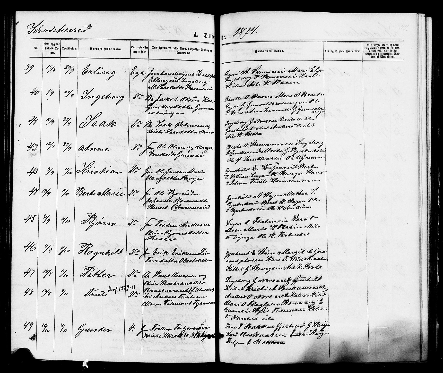 Sigdal kirkebøker, SAKO/A-245/F/Fa/L0010: Parish register (official) no. I 10 /2, 1872-1878, p. 99