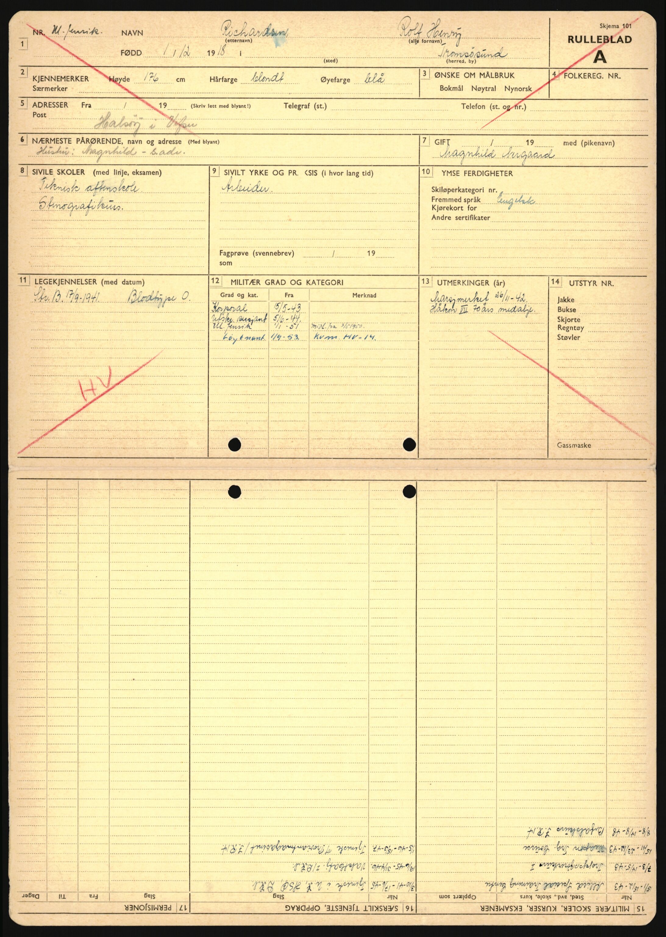 Forsvaret, Sør-Hålogaland landforsvar, AV/RA-RAFA-2552/P/Pa/L0303: Personellmapper for slettet personell, yrkesbefal og vernepliktig befal, født 1917-1920, 1936-1980, p. 383