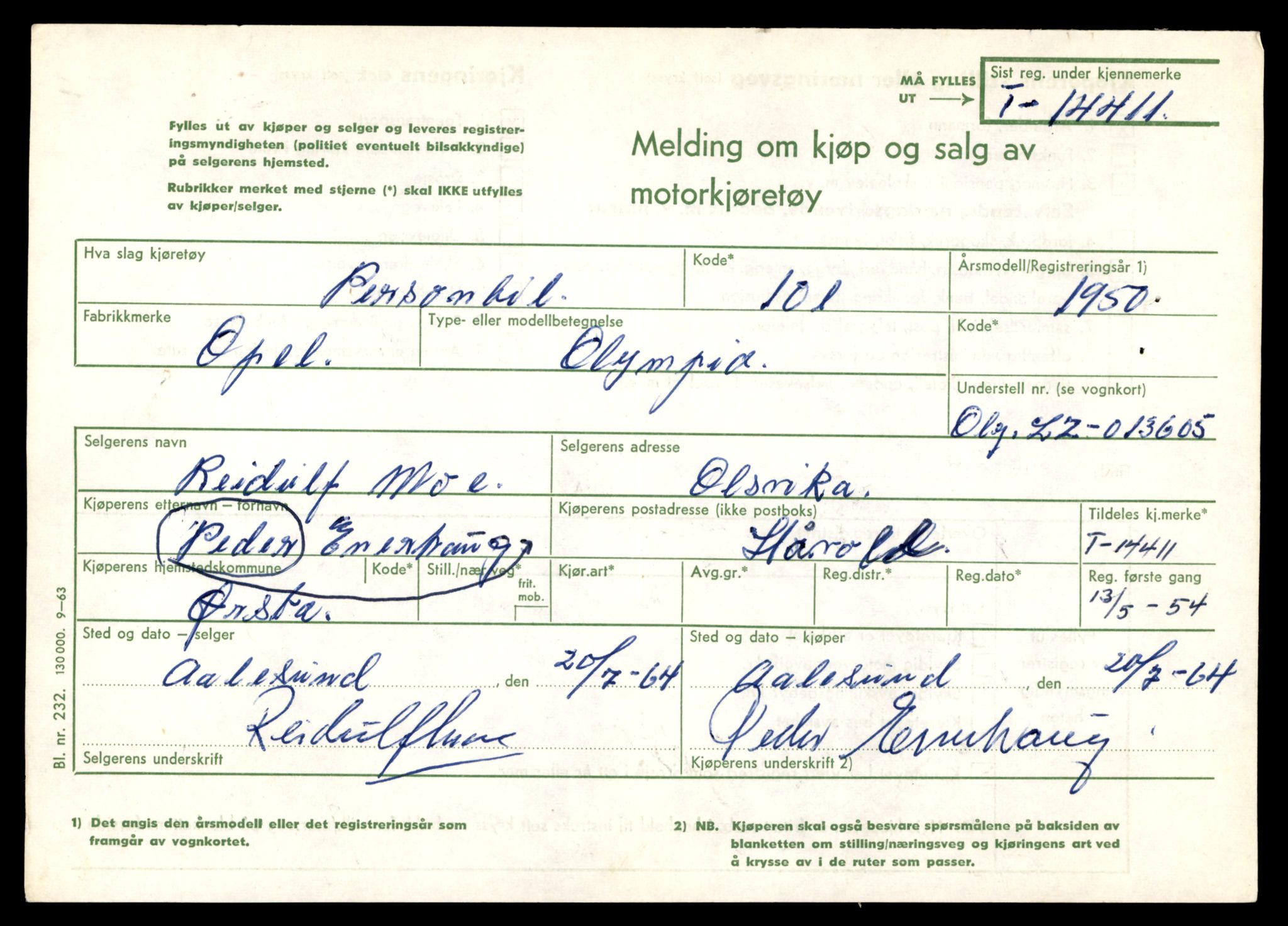 Møre og Romsdal vegkontor - Ålesund trafikkstasjon, AV/SAT-A-4099/F/Fe/L0045: Registreringskort for kjøretøy T 14320 - T 14444, 1927-1998, p. 2331