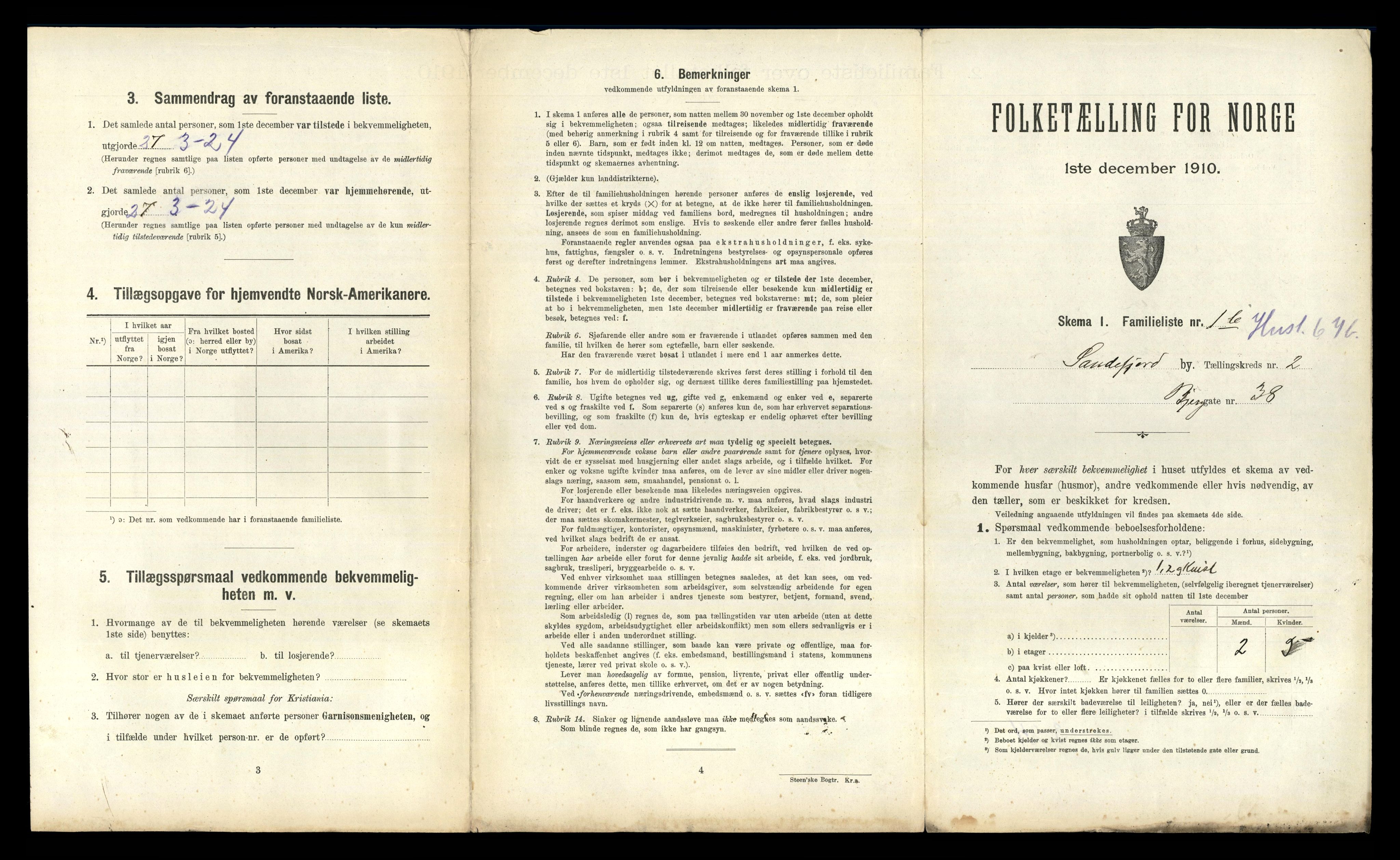 RA, 1910 census for Sandefjord, 1910, p. 744