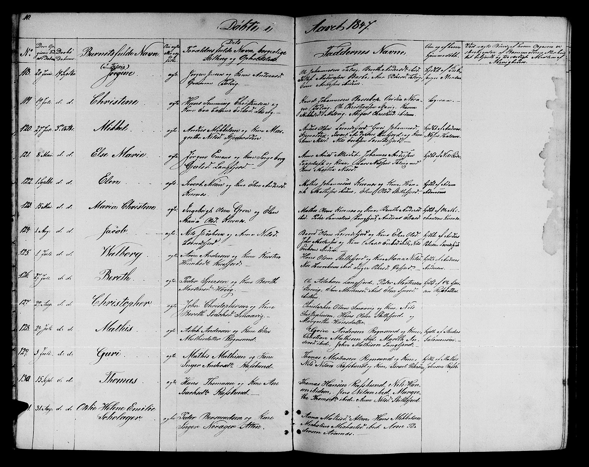 Talvik sokneprestkontor, AV/SATØ-S-1337/H/Hb/L0001klokker: Parish register (copy) no. 1, 1847-1863, p. 10