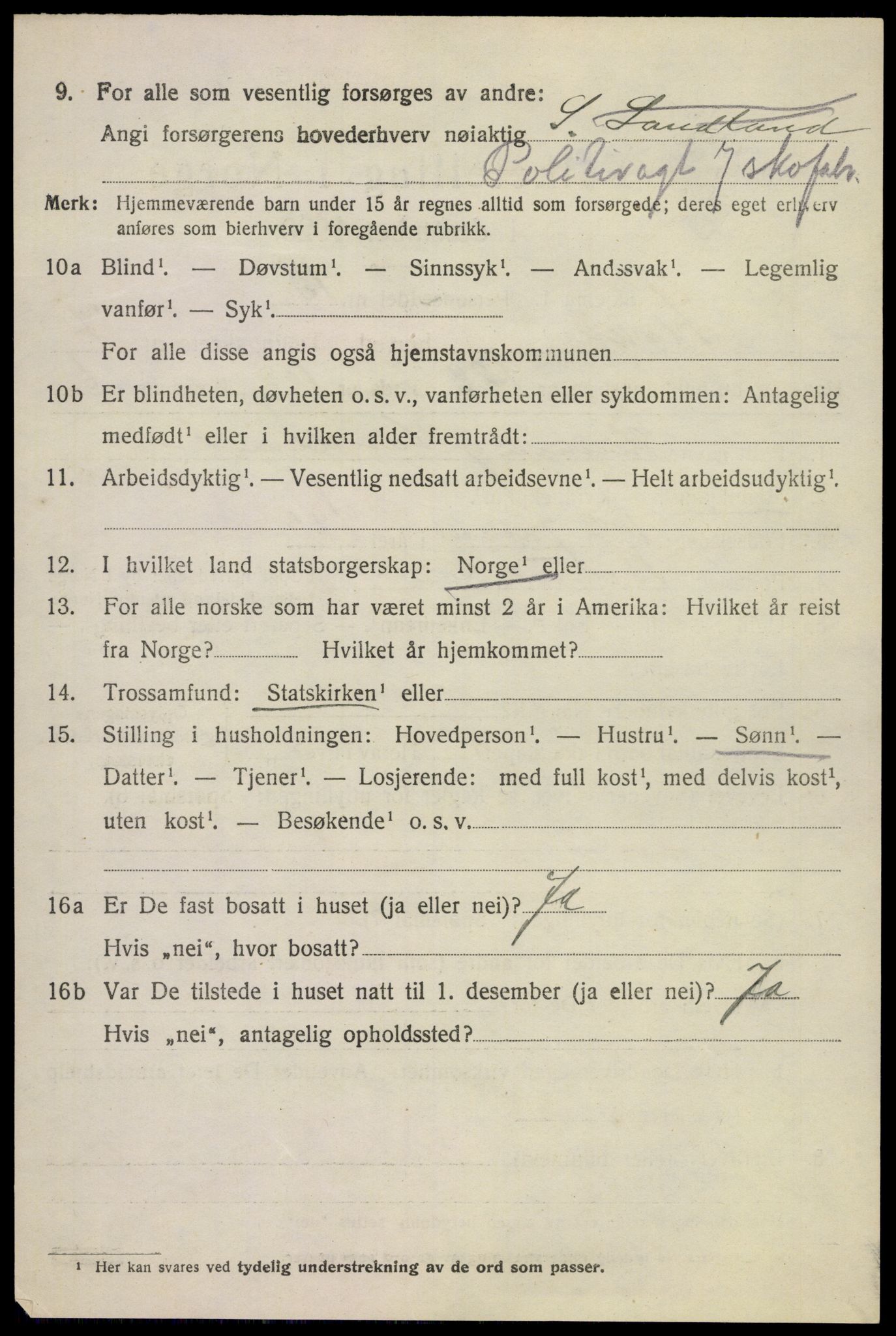 SAKO, 1920 census for Stokke, 1920, p. 9287