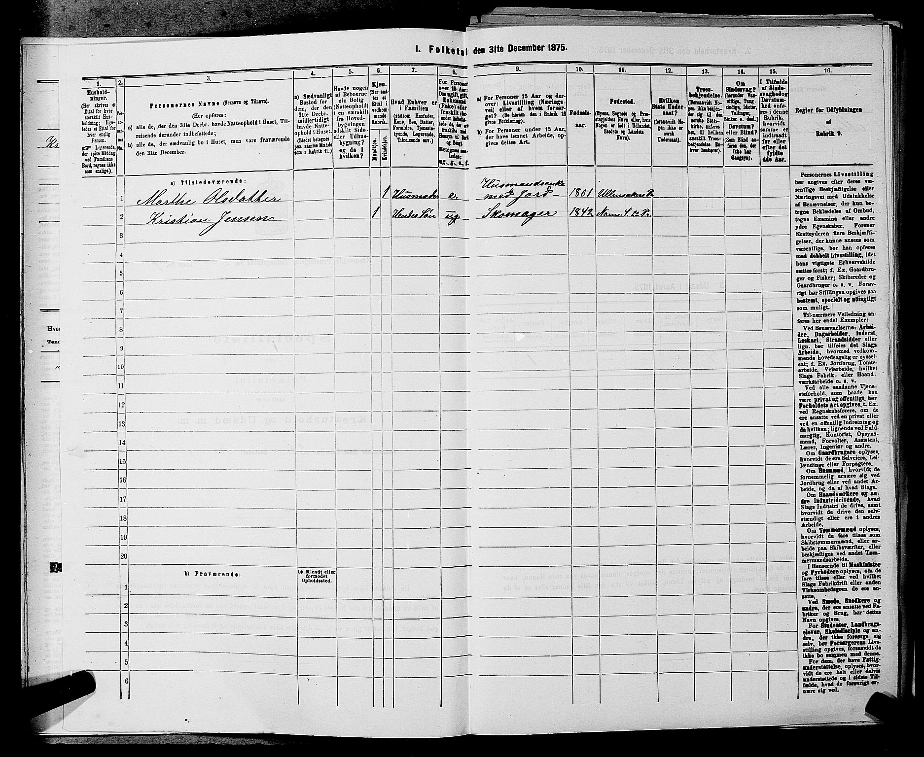 RA, 1875 census for 0238P Nannestad, 1875, p. 213