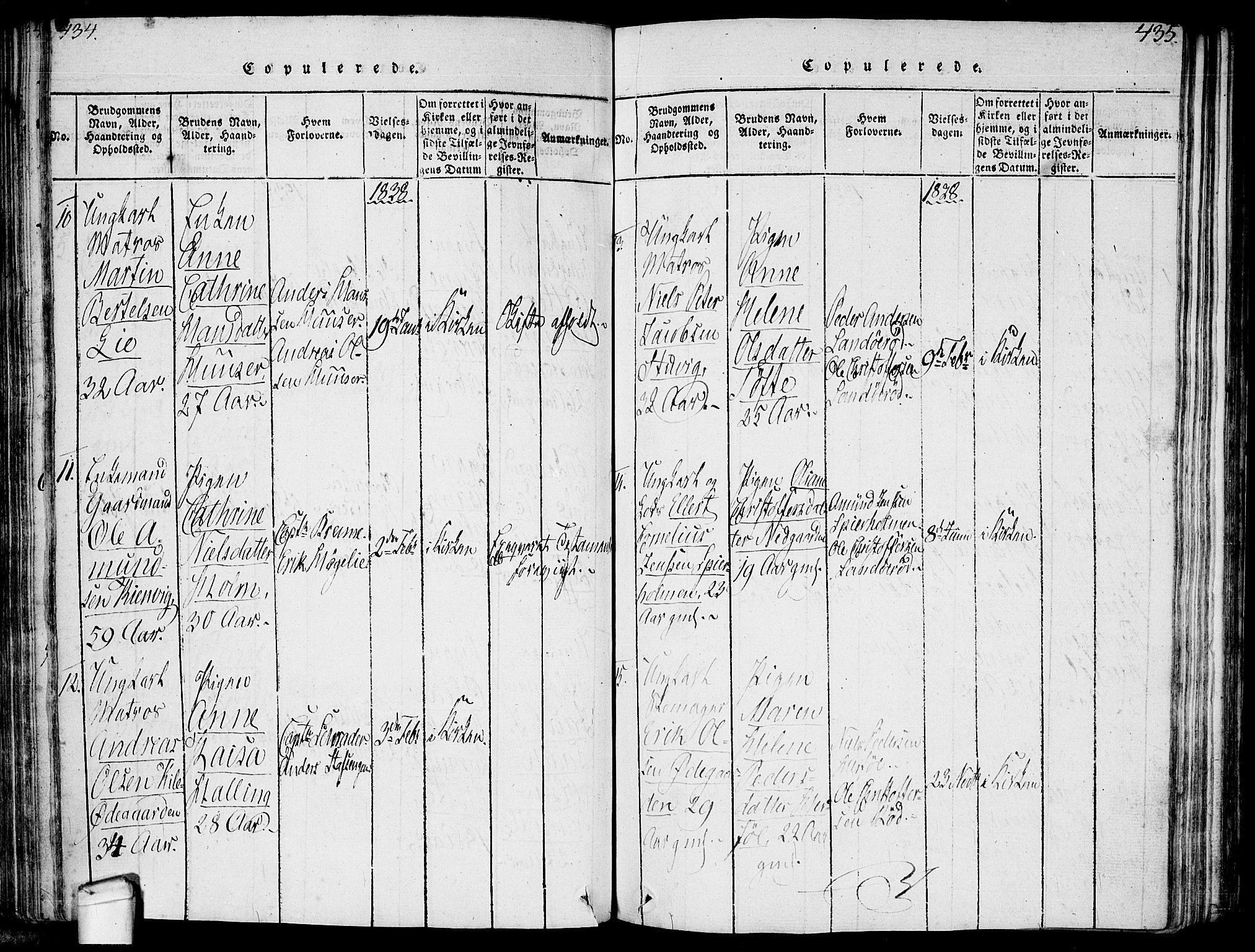 Hvaler prestekontor Kirkebøker, SAO/A-2001/F/Fa/L0005: Parish register (official) no. I 5, 1816-1845, p. 434-435