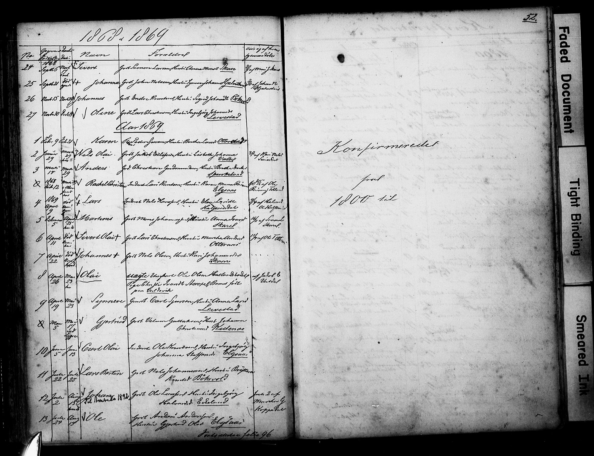 Alversund Sokneprestembete, SAB/A-73901/H/Ha/Hab: Parish register (copy) no. D 1, 1800-1870, p. 52