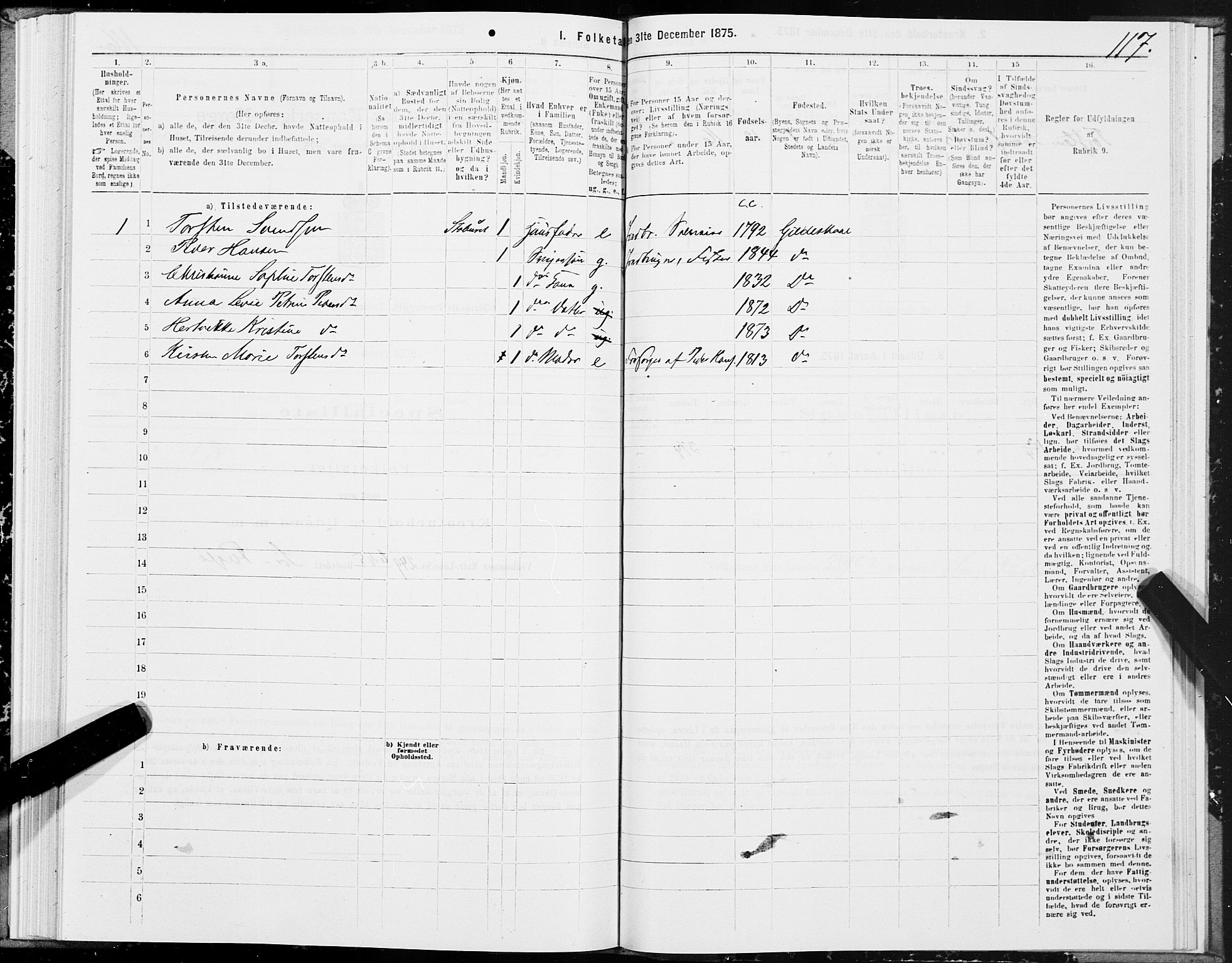 SAT, 1875 census for 1838P Gildeskål, 1875, p. 4117