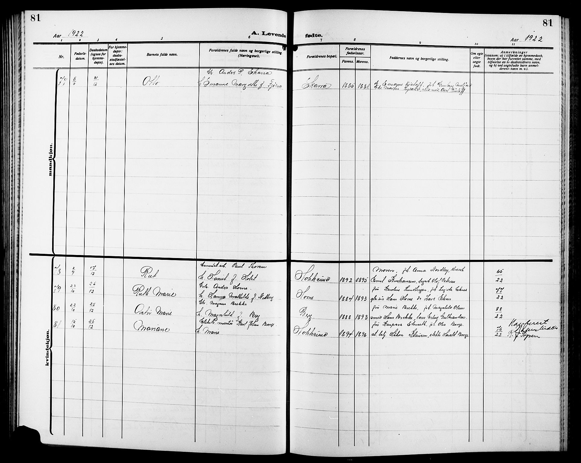 Eiker kirkebøker, AV/SAKO-A-4/G/Ga/L0009: Parish register (copy) no. I 9, 1915-1924, p. 81