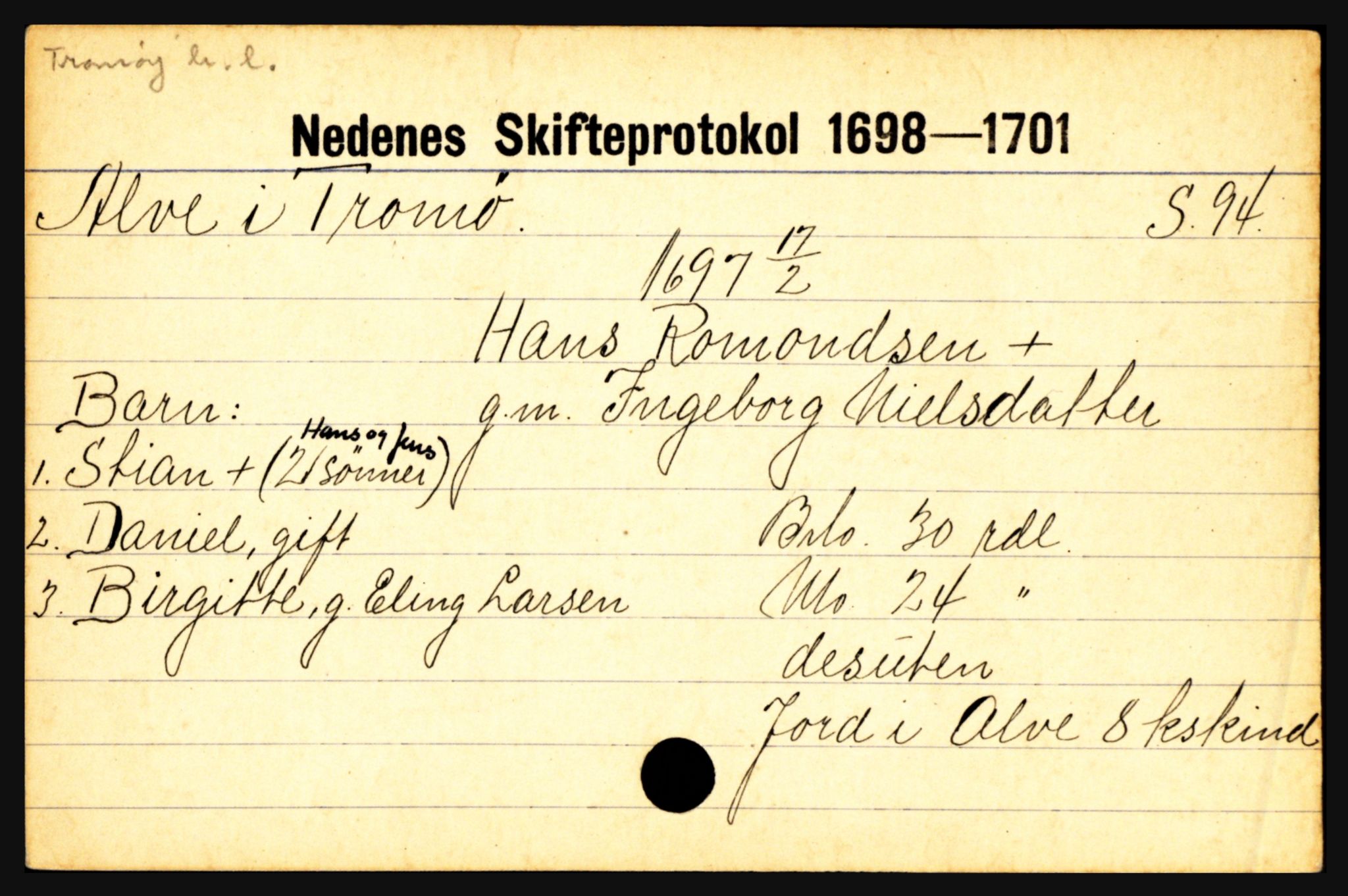 Nedenes sorenskriveri før 1824, AV/SAK-1221-0007/H, p. 93