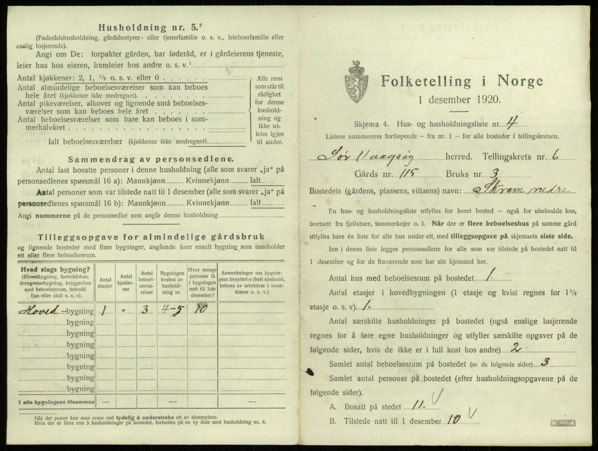 SAB, 1920 census for Sør-Vågsøy, 1920, p. 382