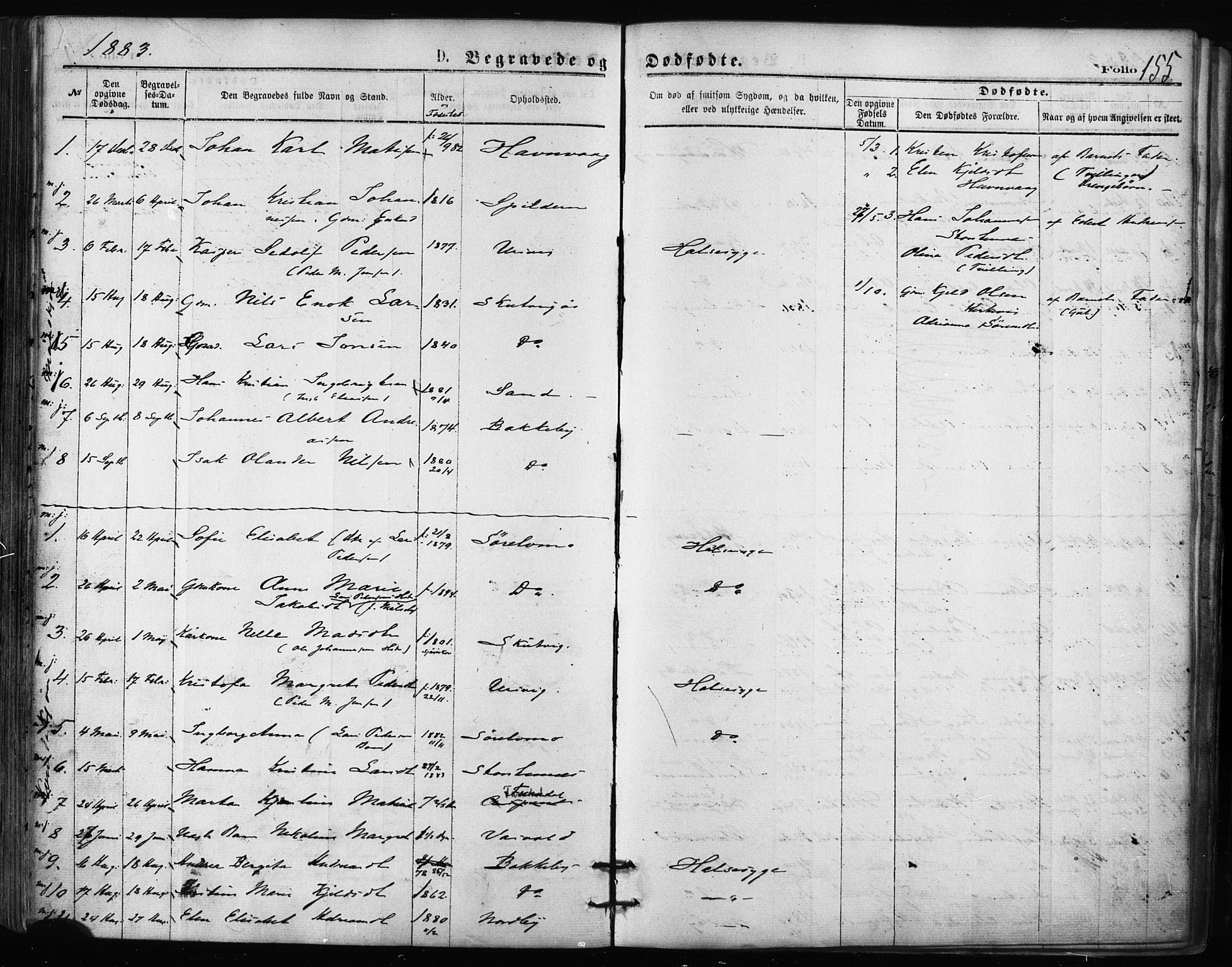 Balsfjord sokneprestembete, SATØ/S-1303/G/Ga/L0002kirke: Parish register (official) no. 2, 1871-1886, p. 155