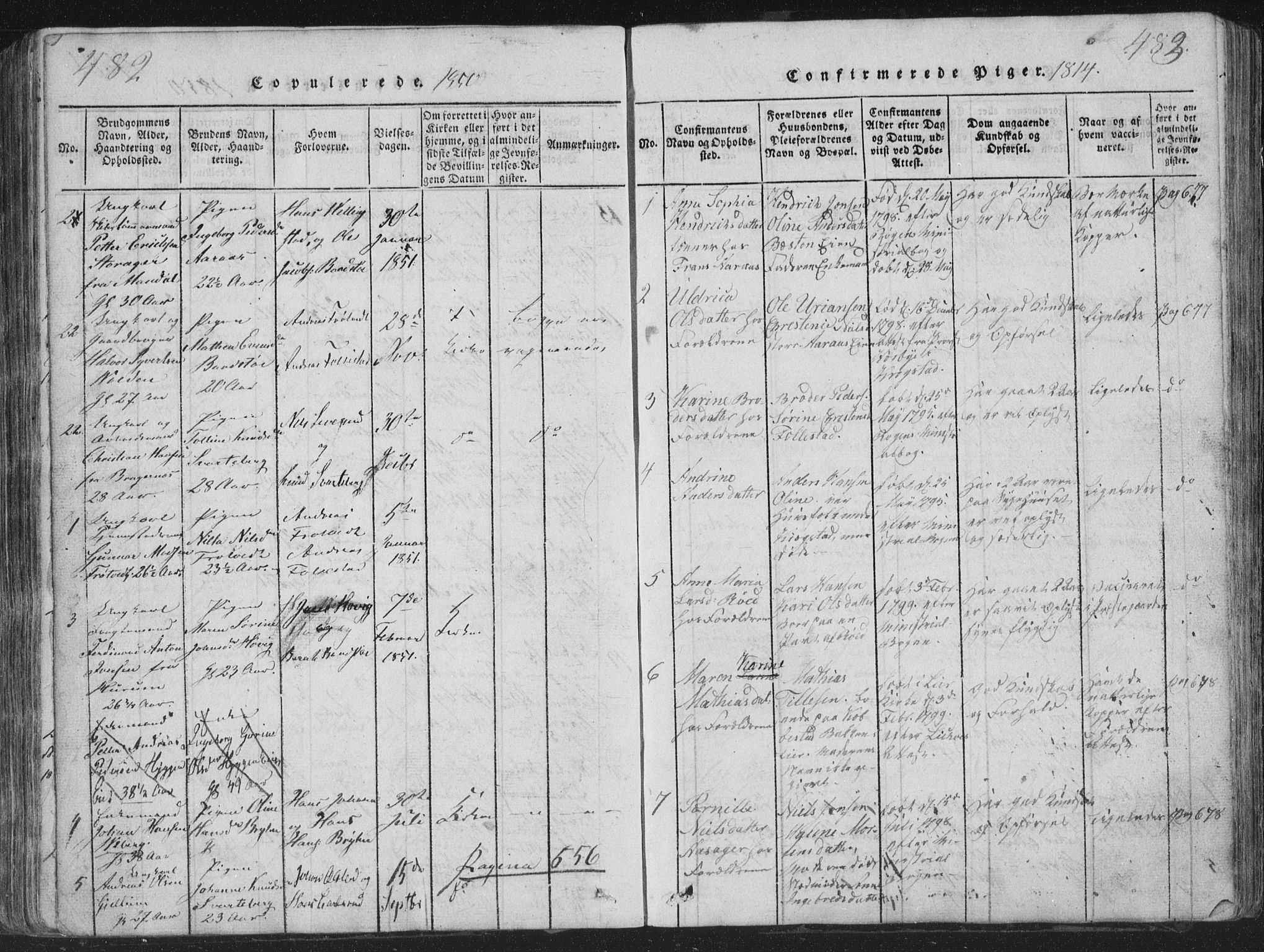 Røyken kirkebøker, SAKO/A-241/G/Ga/L0003: Parish register (copy) no. 3, 1814-1856, p. 482-483