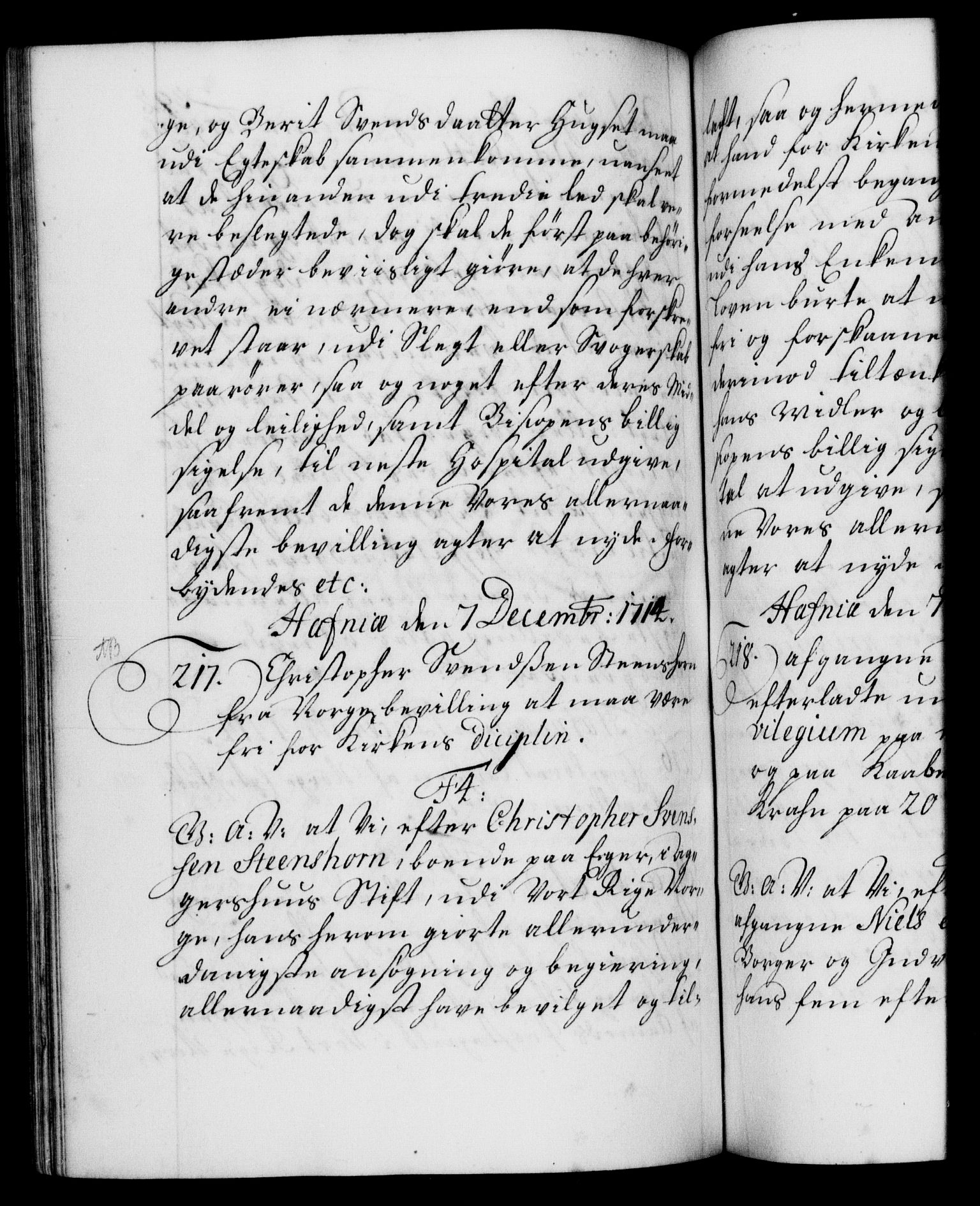 Danske Kanselli 1572-1799, AV/RA-EA-3023/F/Fc/Fca/Fcaa/L0021: Norske registre, 1712-1715, p. 392b