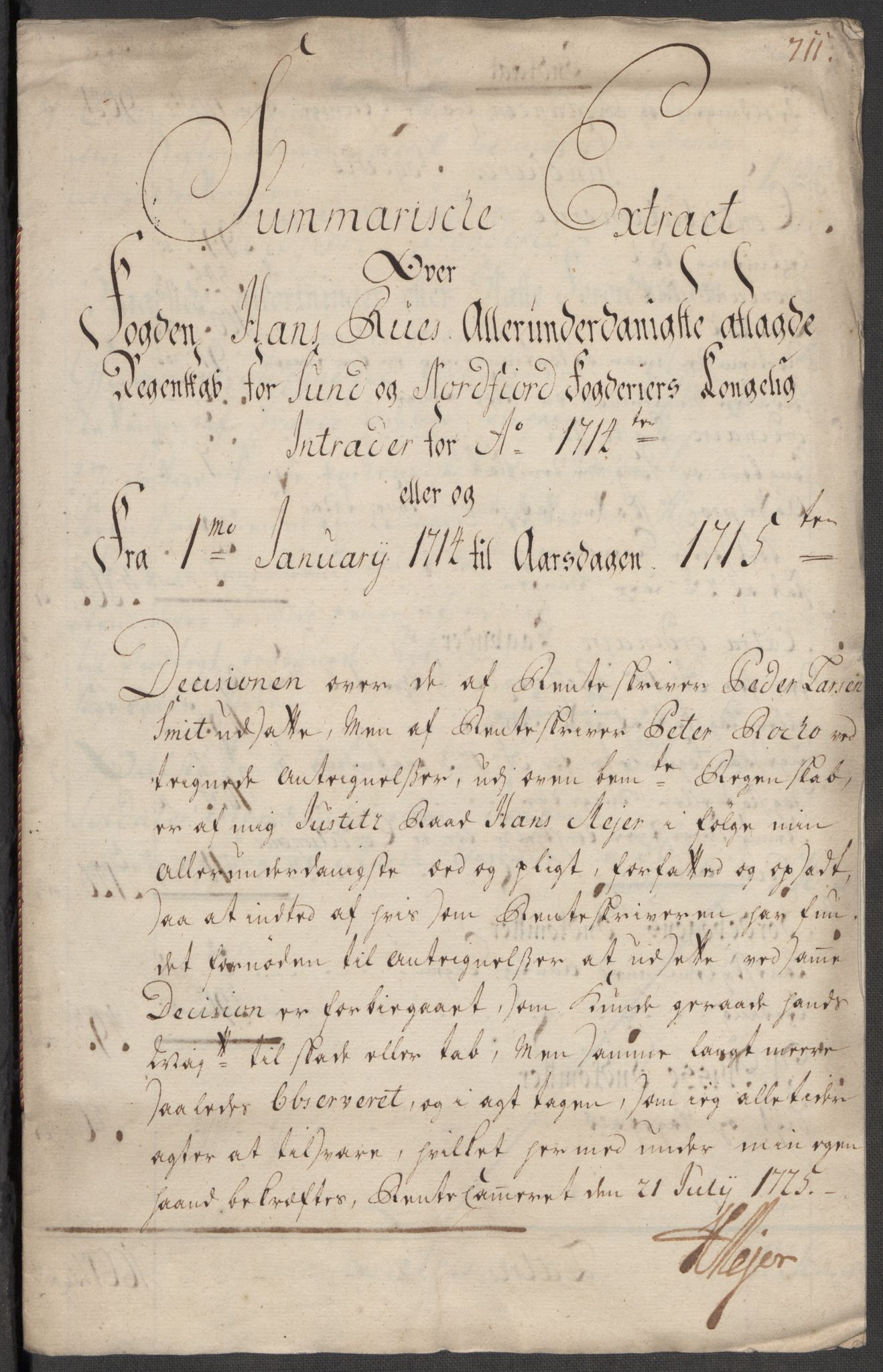 Rentekammeret inntil 1814, Reviderte regnskaper, Fogderegnskap, RA/EA-4092/R53/L3438: Fogderegnskap Sunn- og Nordfjord, 1714, p. 15